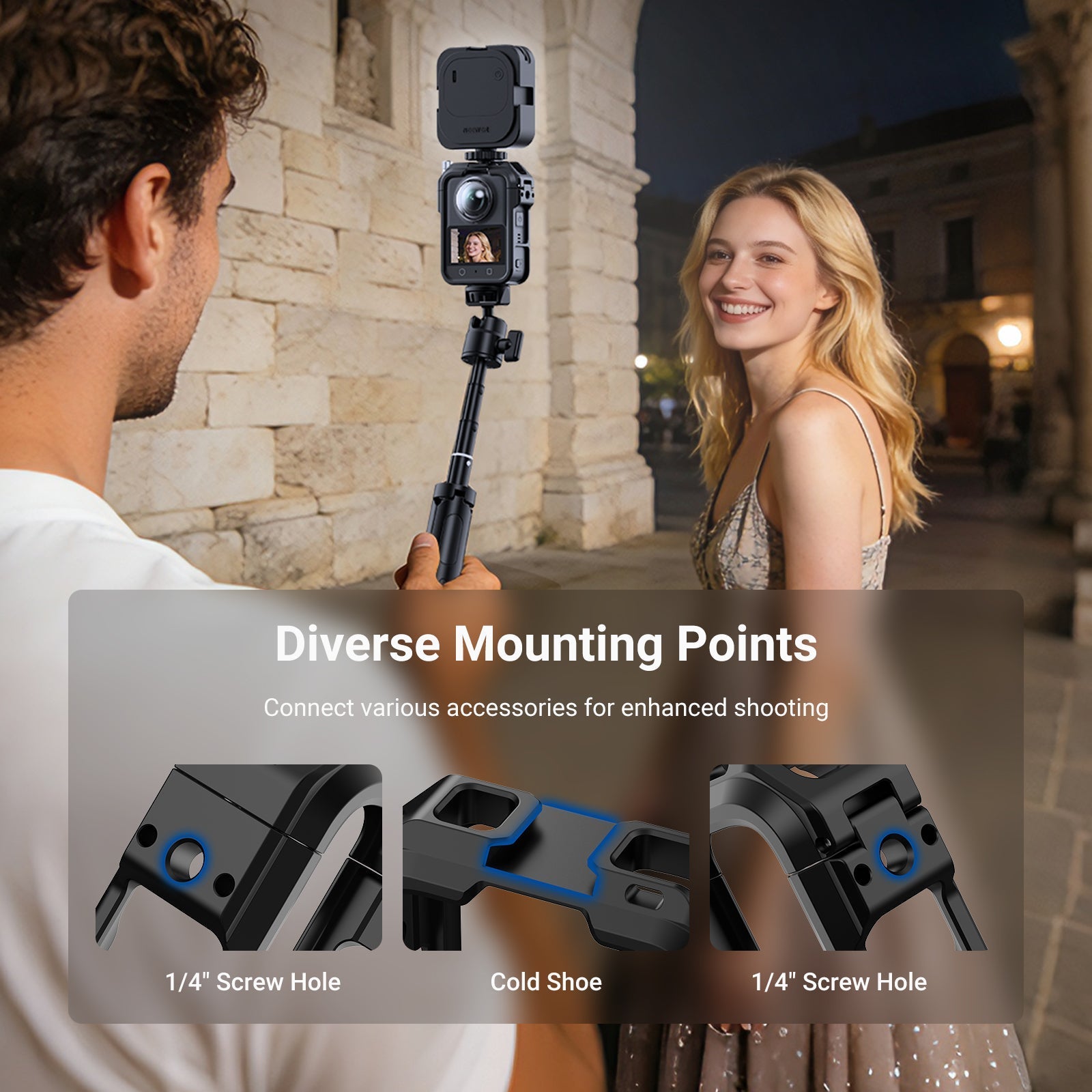 NEEWER AC048 Action Camera Cage Compatible with DJI Osmo 360