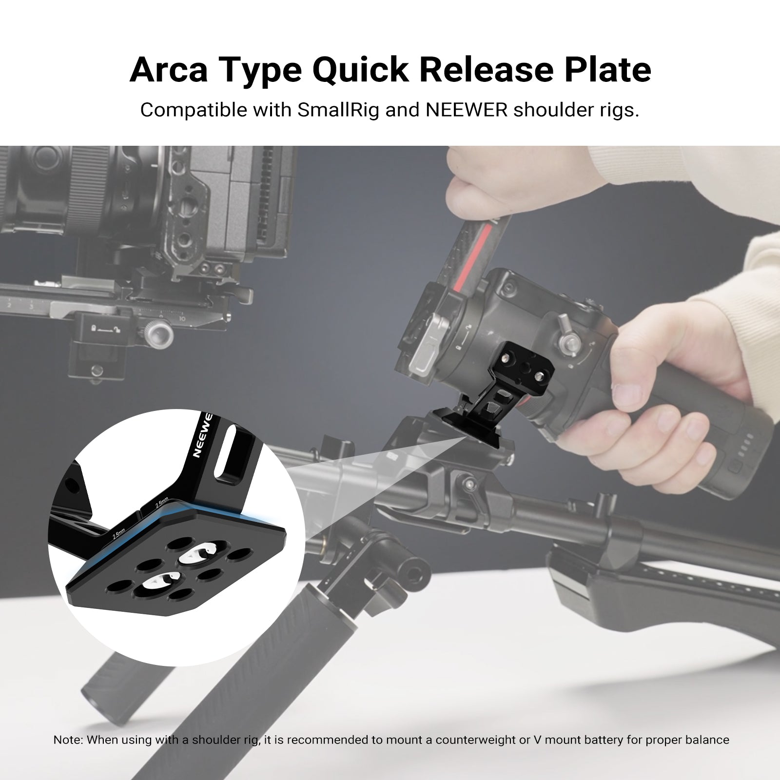 NEEWER GA031 Gimbal Mount for DJI RS5/RS4/RS4 Pro/RS3/RS Pro