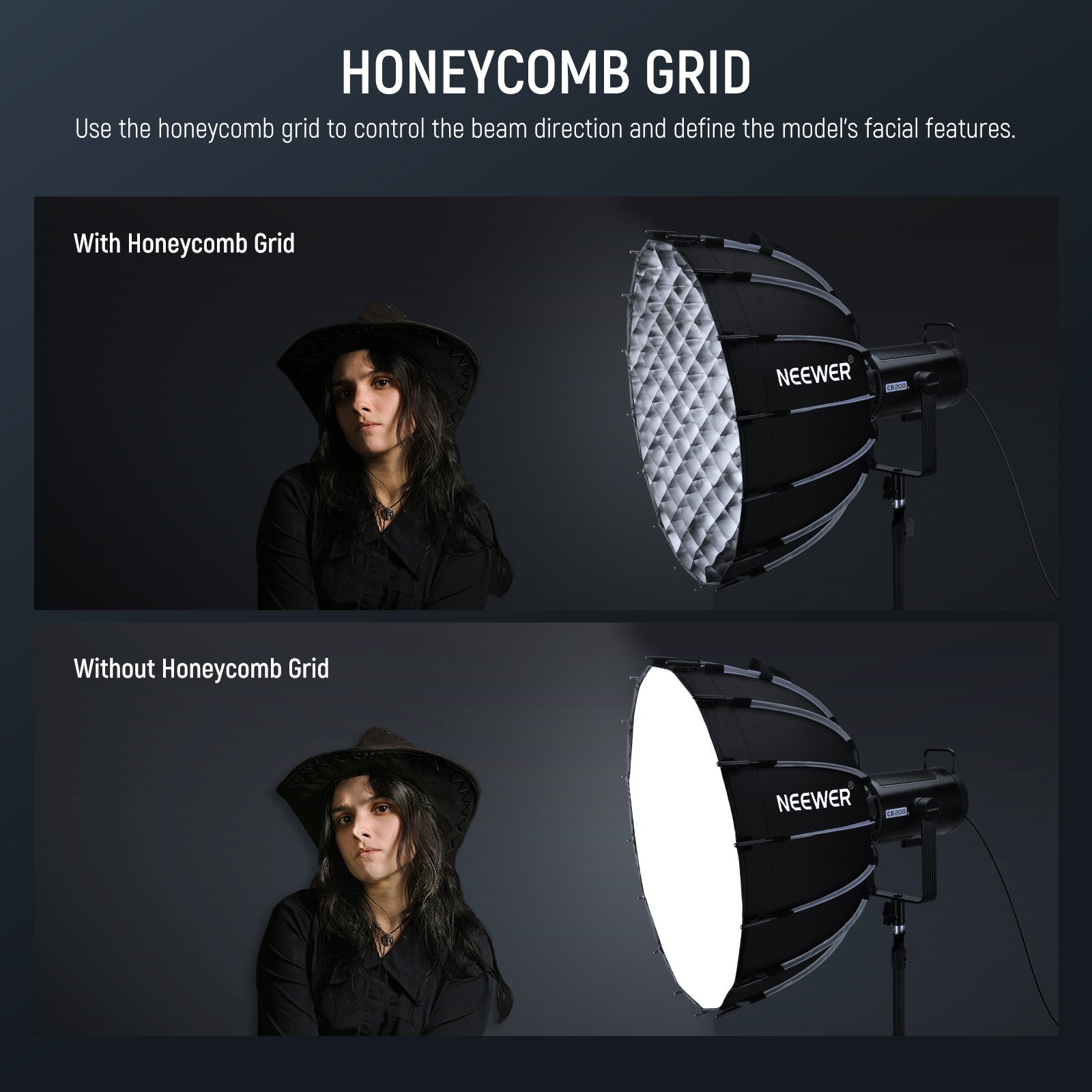 NEEWER 60CM/90CM/120CM Quick Release Parabolic Softbox