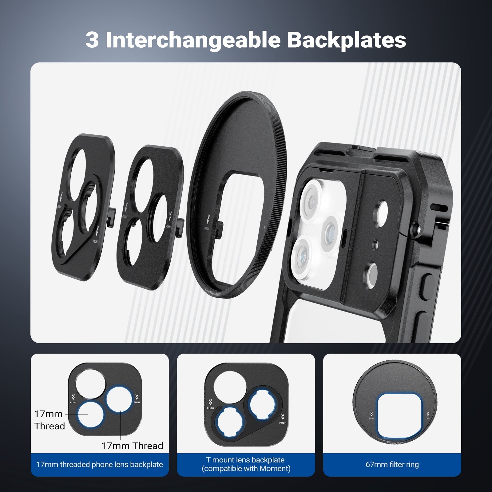 NEEWER PA143/PA144 Phone Cage Handles Kit Compatible with iPhone 17 Pro/Pro Max