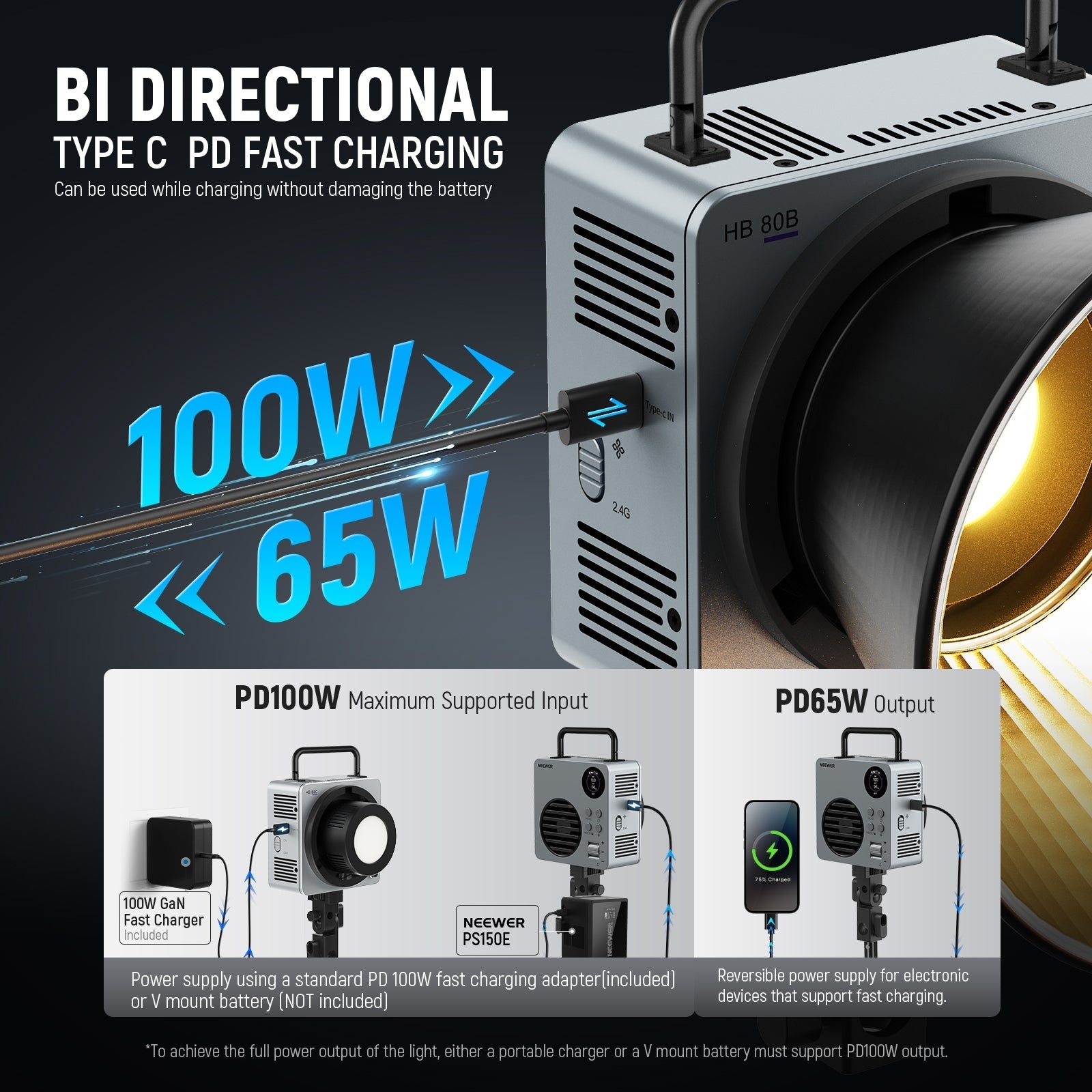 NEEWER HB80B 80W Bi-Color Mini COB LED Video Light