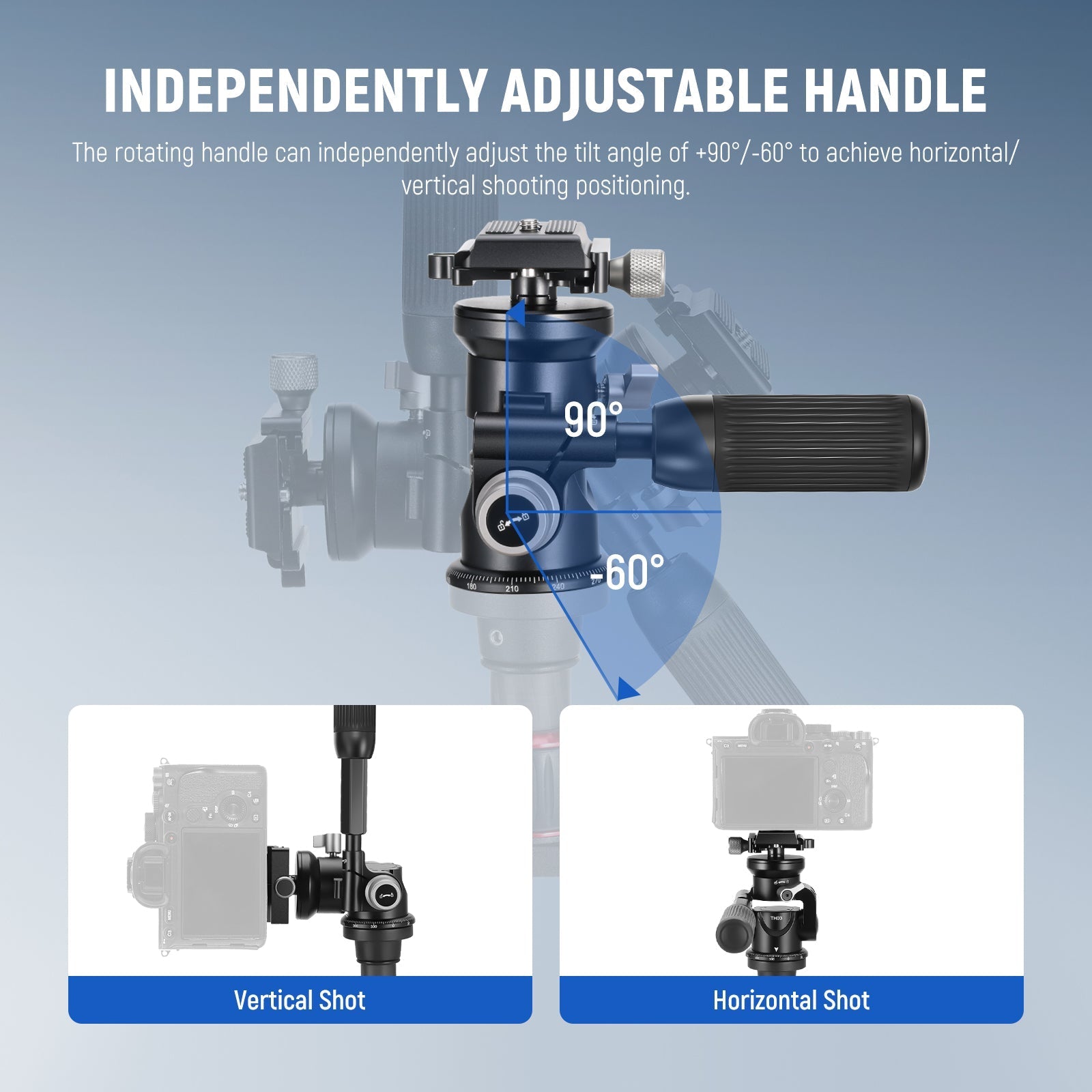 NEEWER TH03 Video Camera Tripod Pan Tilt Head