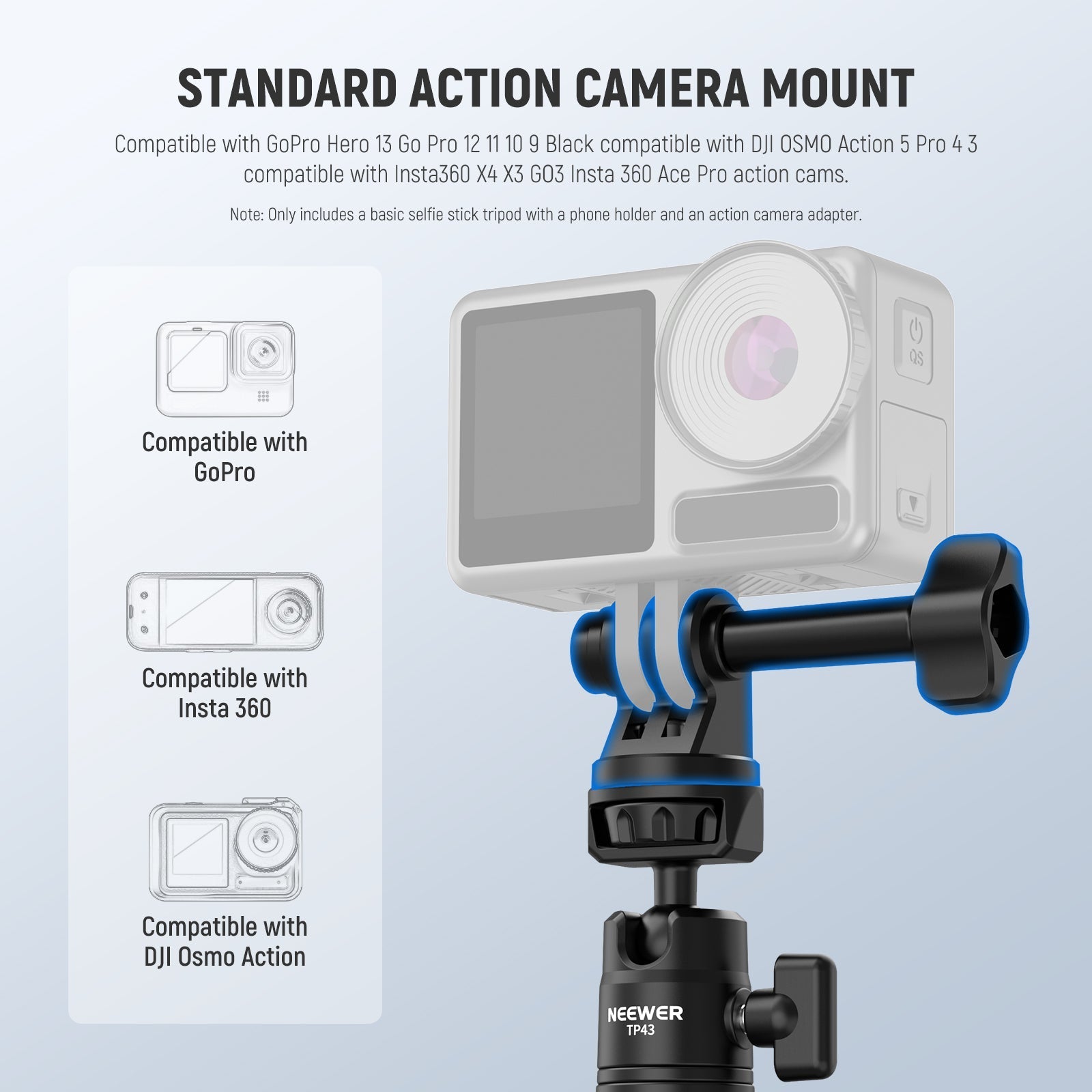 NEEWER BASICS TP43 Mini Desktop Selfie Stick Tripod