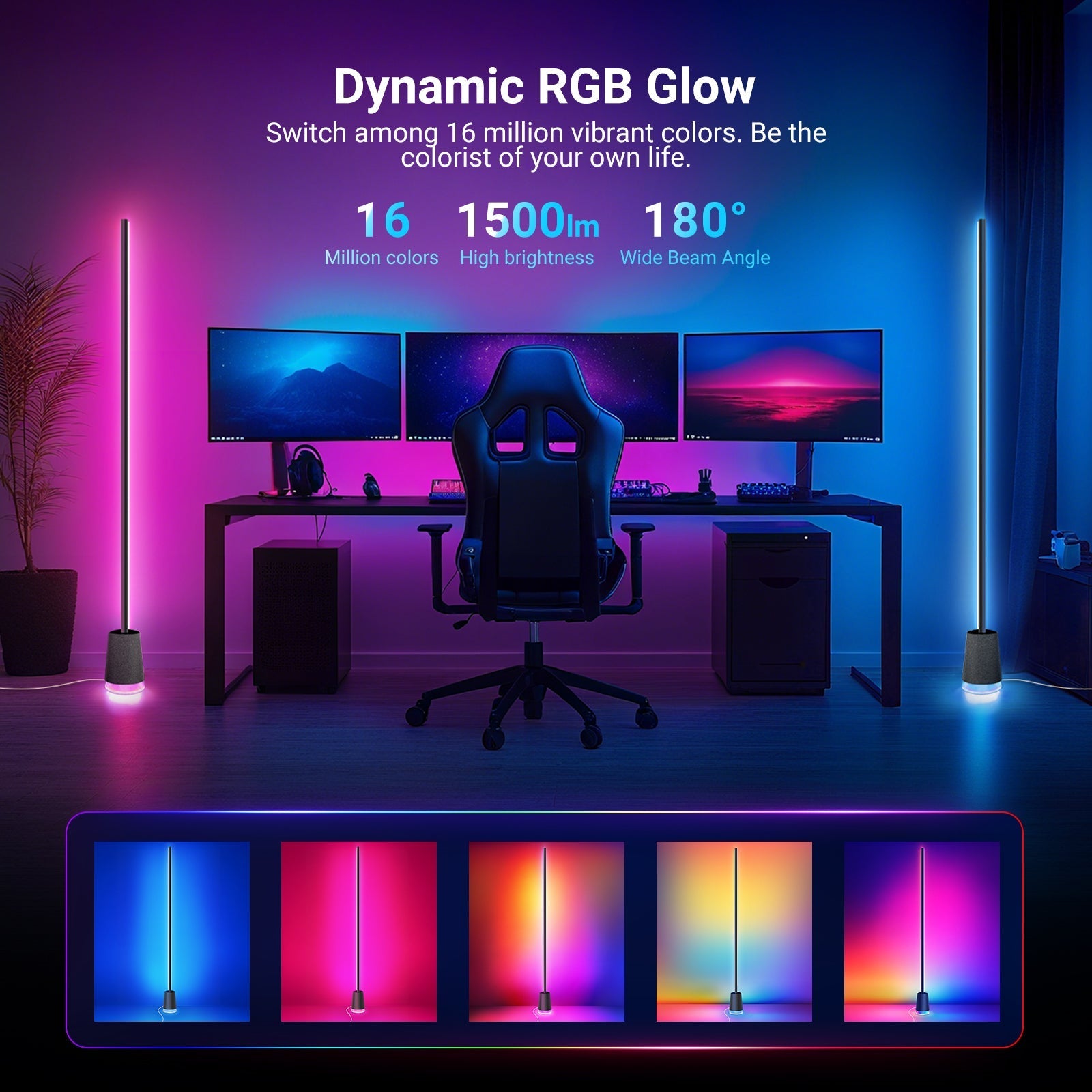 NEEWER NF06 1500lm Smart RGBCW LED Floor Lamp