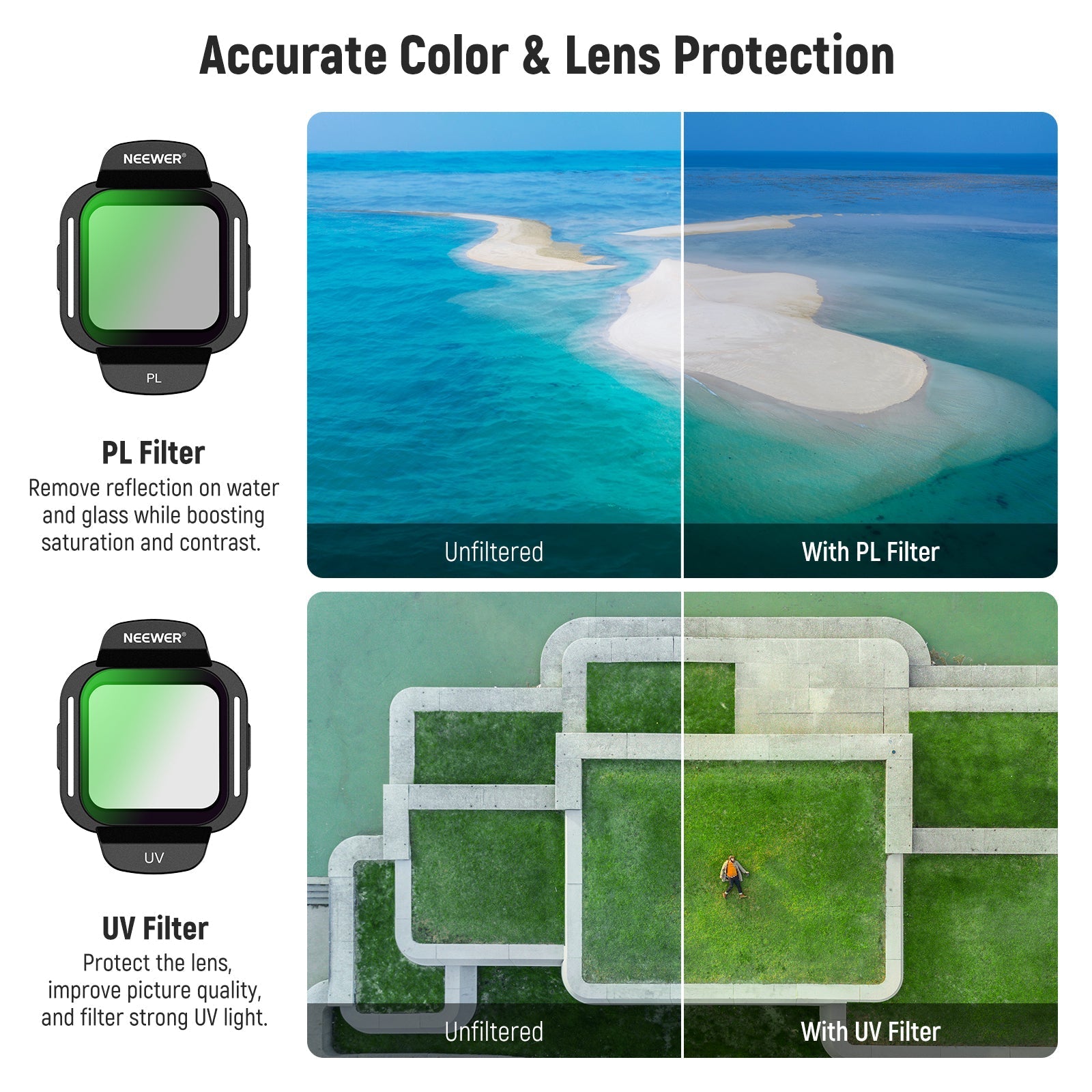 NEEWER FL-N35 6-Pack ND/PL Filter Set For DJI Flip / Lito X1 Drone