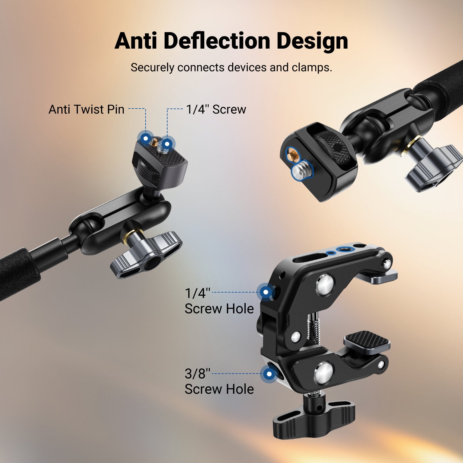 NEEWER UA057 22" Articulating Magic Arm with Super Clamp & Phone Holder