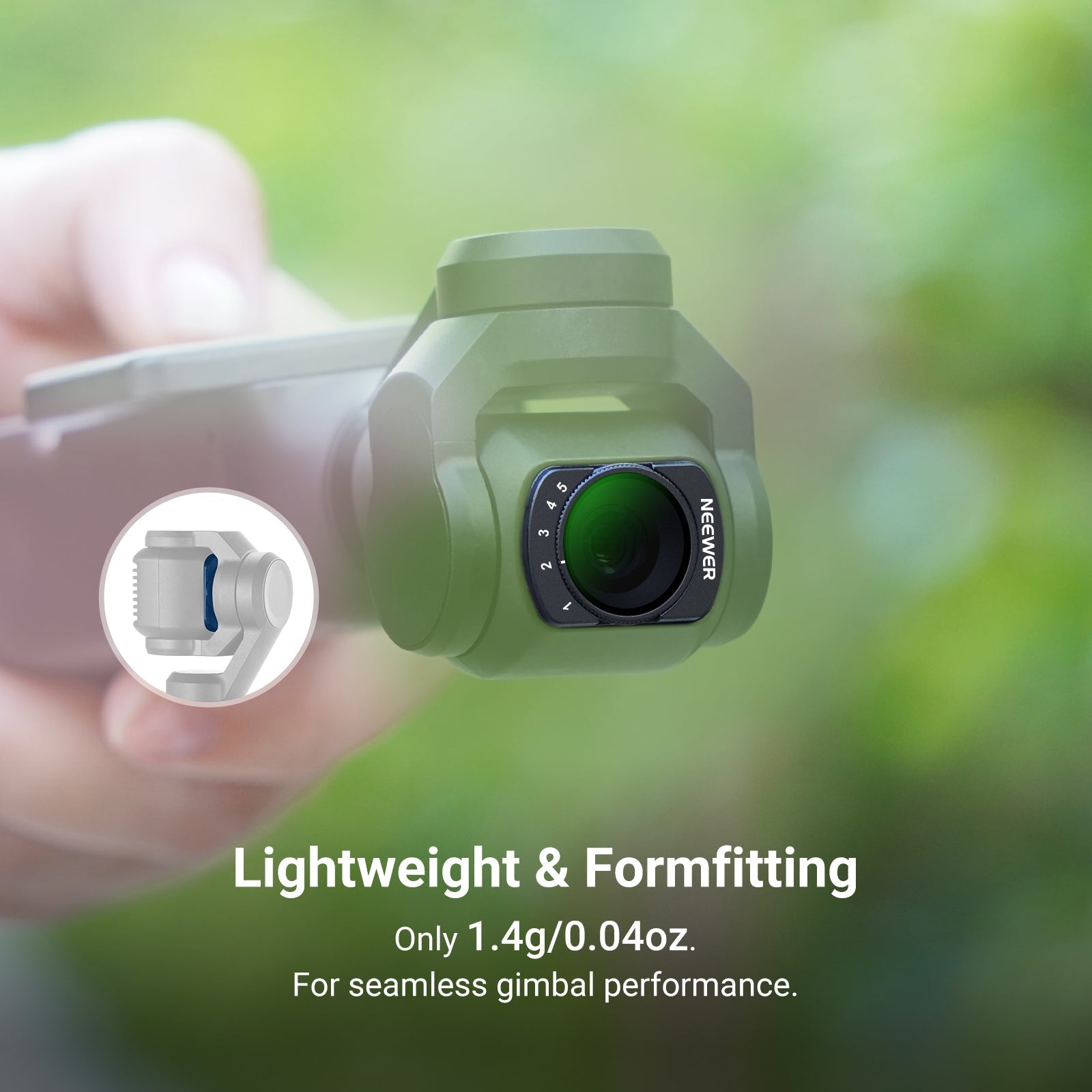 NEEWER Variable ND Filter Compatible with DJI Osmo Pocket 3 / Pocket 4 & Xtra Muse