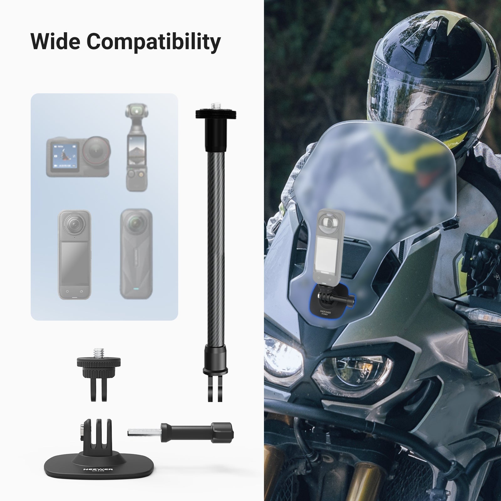 NEEWER AC060 Flexible Helmet Mount for Action Camera