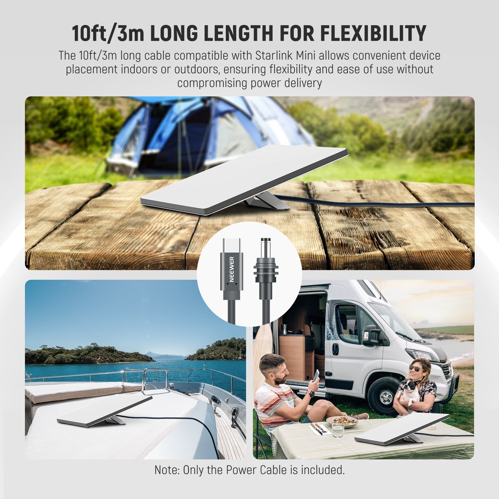 NEEWER NC013 100W PD USB C to DC Power Cable For Starlink Mini