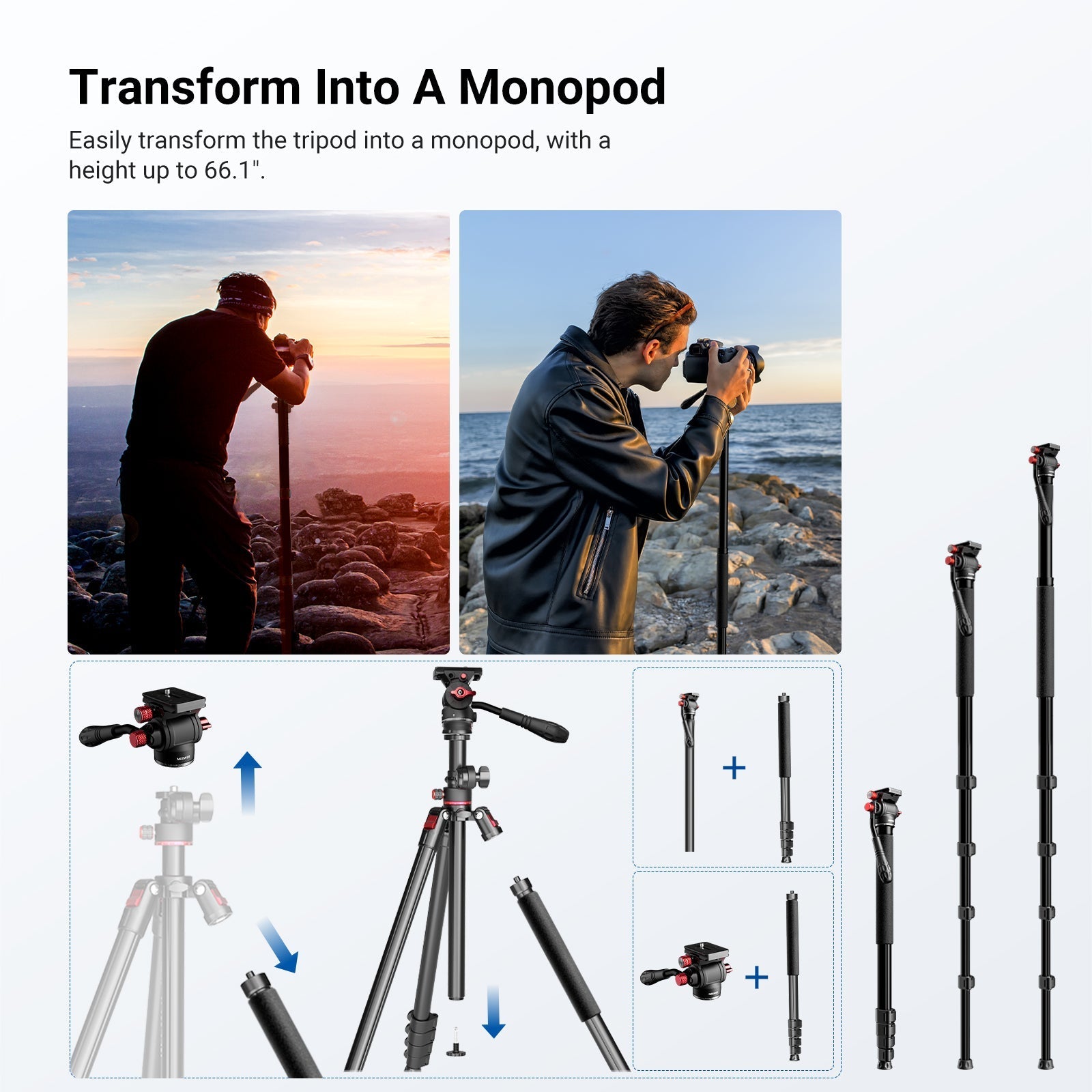 NEEWER BASICS TP015 Overhead Camera Tripod Monopod