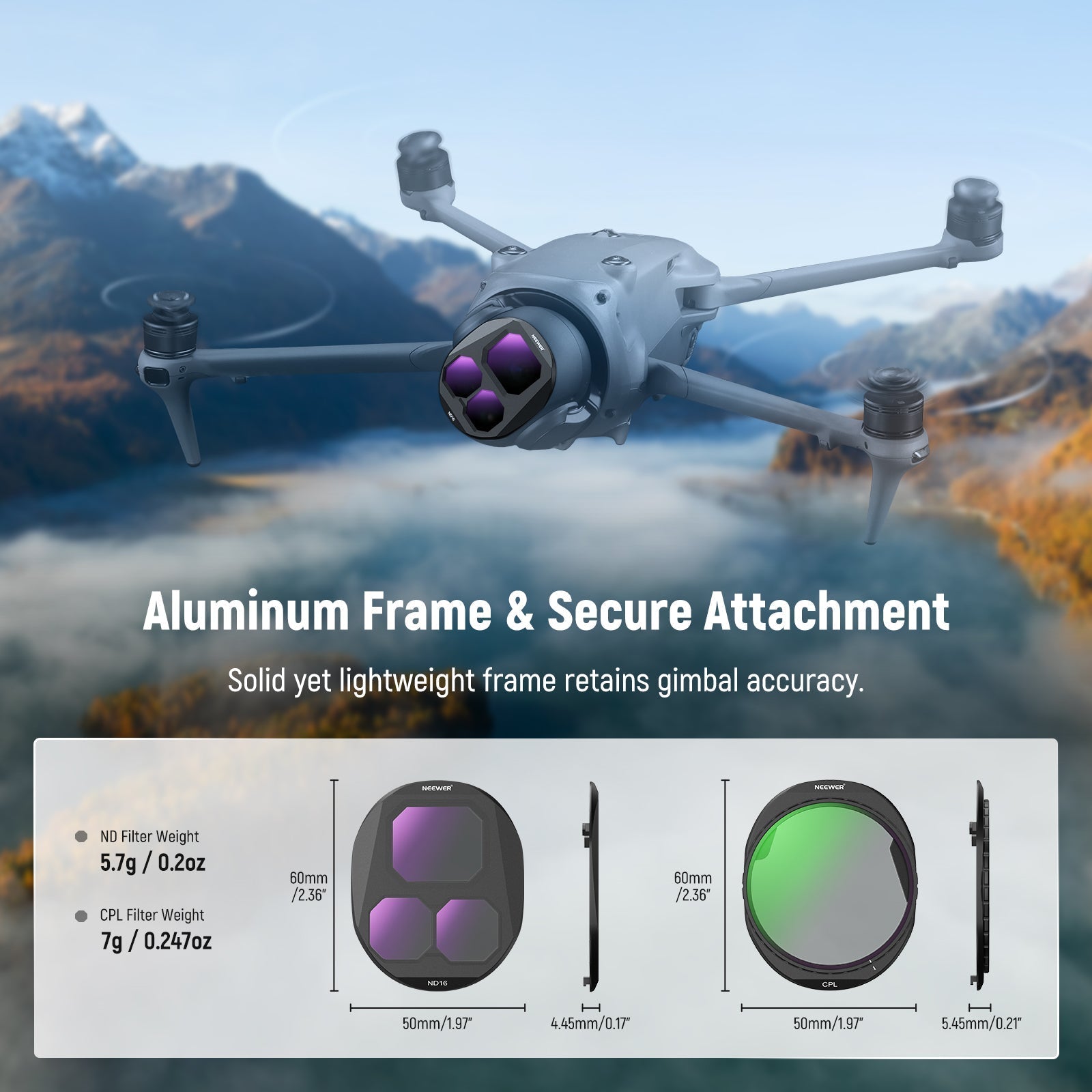 NEEWER CPL + ND Filter Set For DJI Mavic 4 Pro Drone