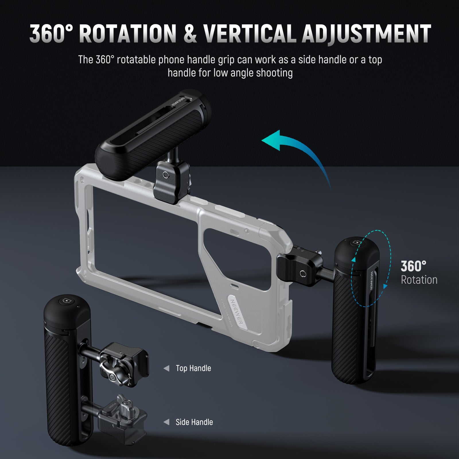 NEEWER PA045E Side Handle with Bluetooth Remote Shutter
