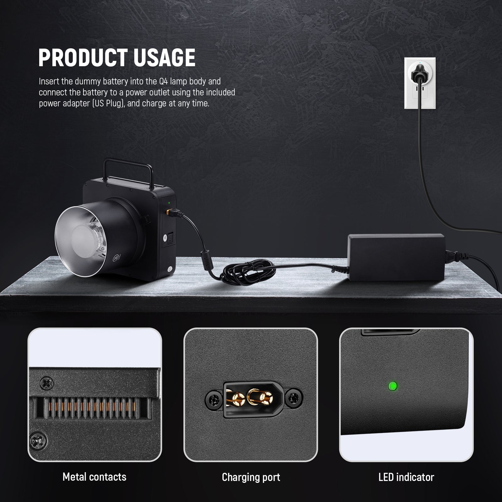 NEEWER NT-Q4 Dummy Battery Kit For Q4/Q4PRO