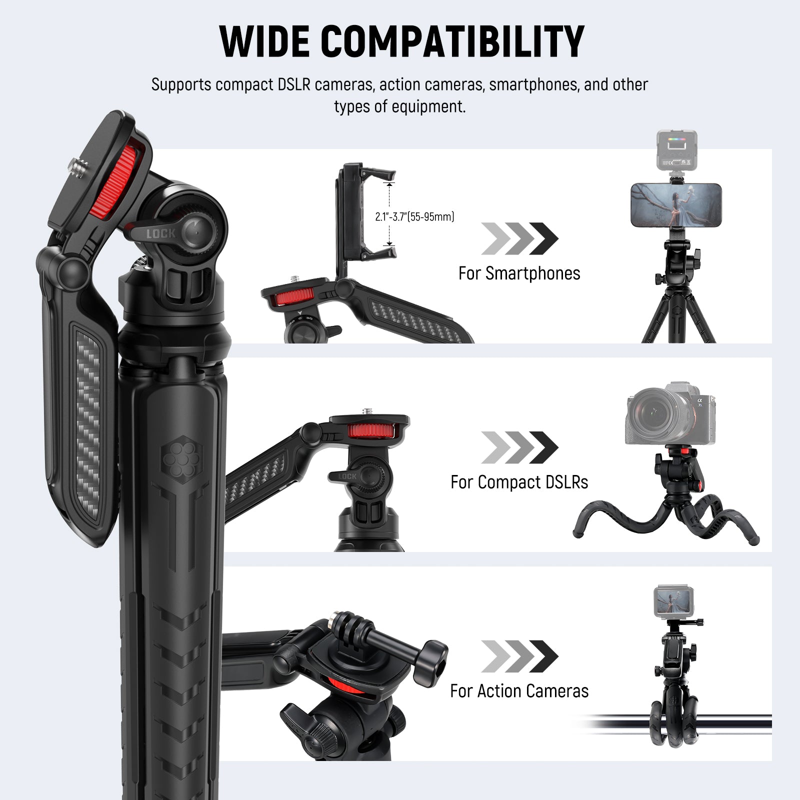 NEEWER TP36 Flexible Mini Tripod with Remote
