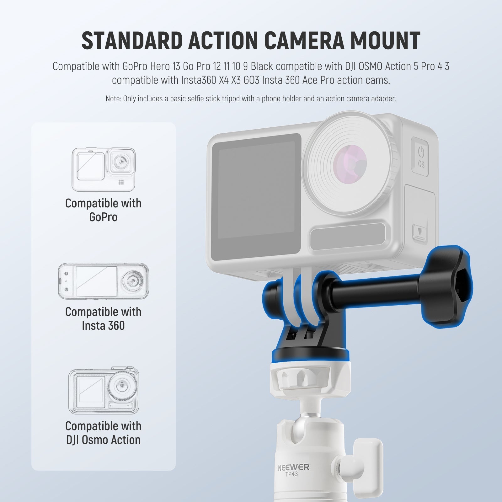 NEEWER BASICS TP43 Mini Desktop Selfie Stick Tripod