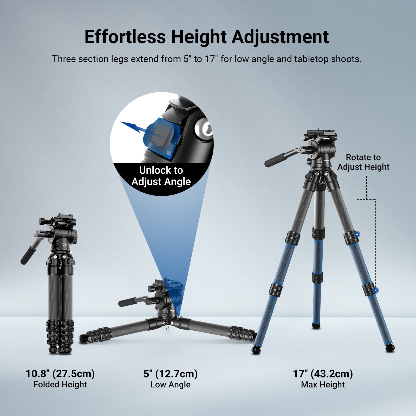 NEEWER TP10 Carbon Fiber Desktop Mini Tripod