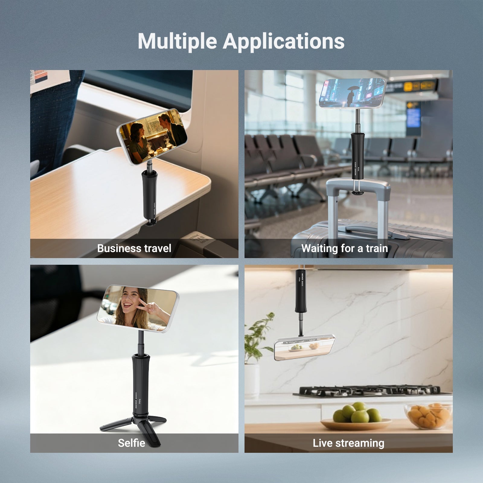 NEEWER TP016 Magnetic Airplane Phone Holder with Mini Tripod