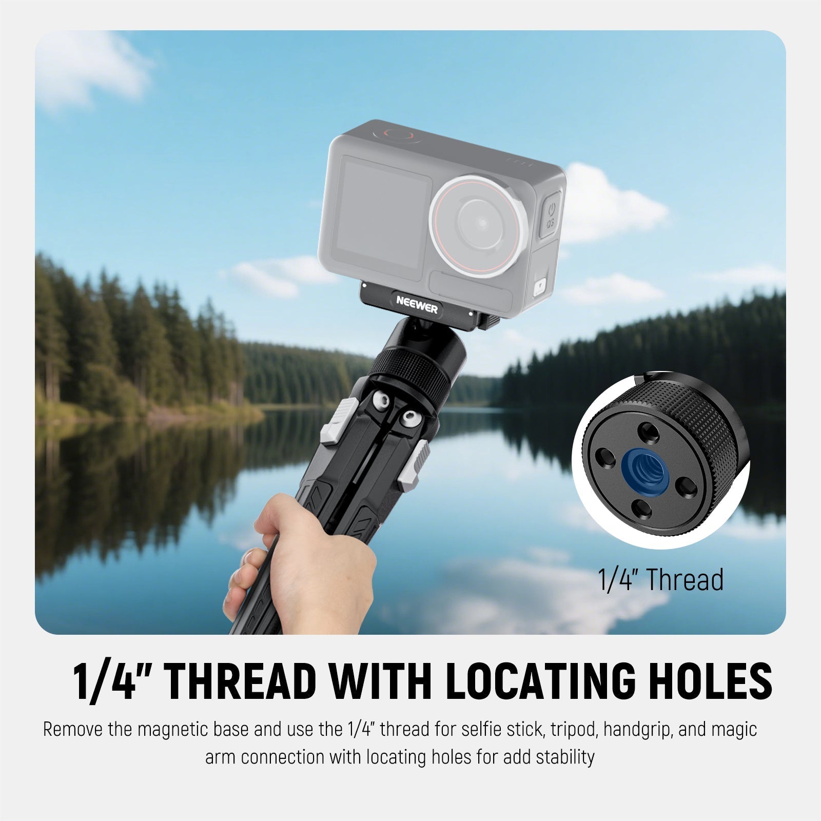 NEEWER AC013 Magnetic Camera Mount For DJI Osmo 360 Action 5 Pro/4/3