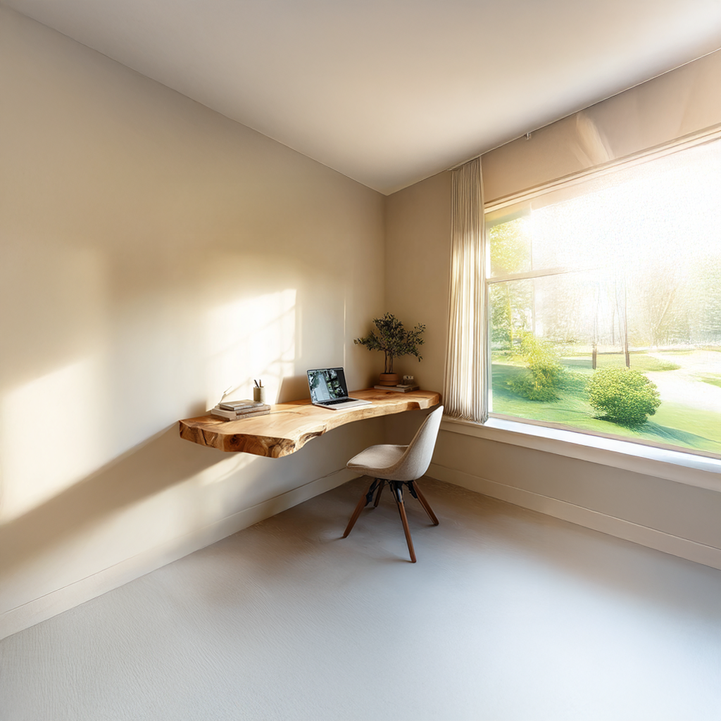Mid Century Floating Desk Living Home Office