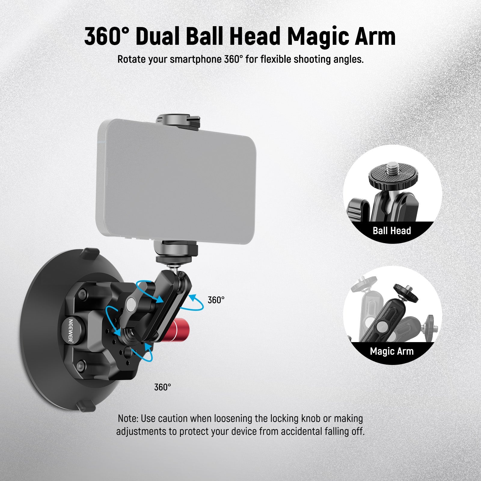 NEEWER CA104/CA105 Suction Cup Mount with Arm