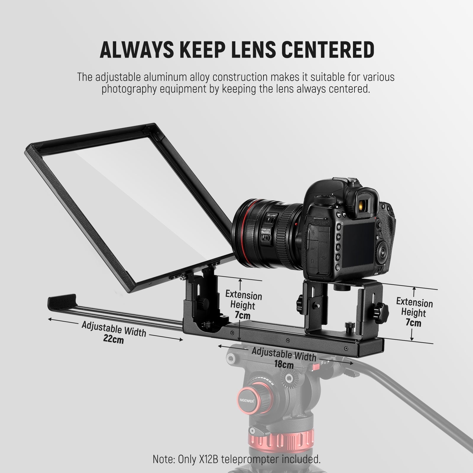NEEWER BASICS X12B Aluminum Alloy Liftable Teleprompter