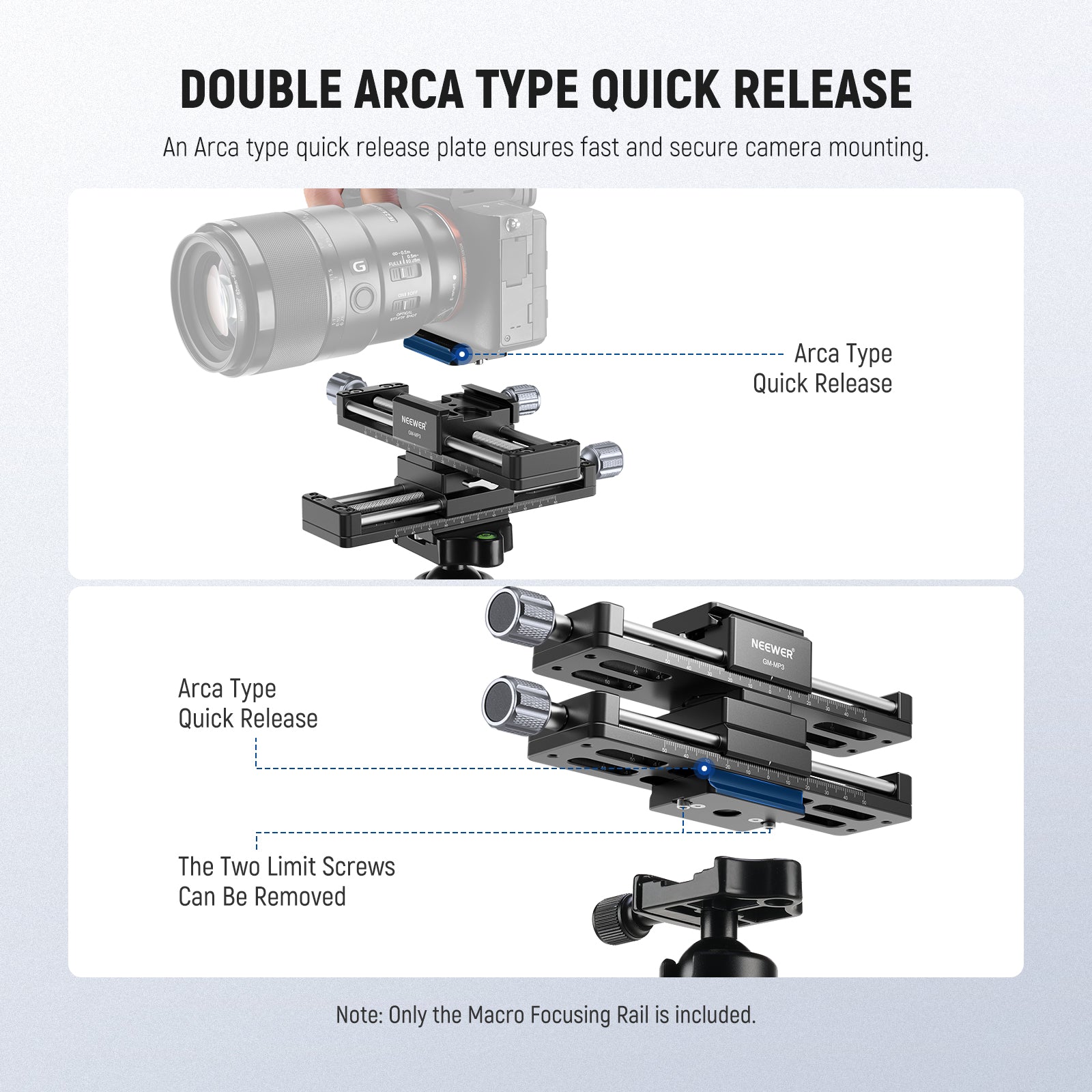 NEEWER GM-MP3 4 Axis Macro Focusing Rail