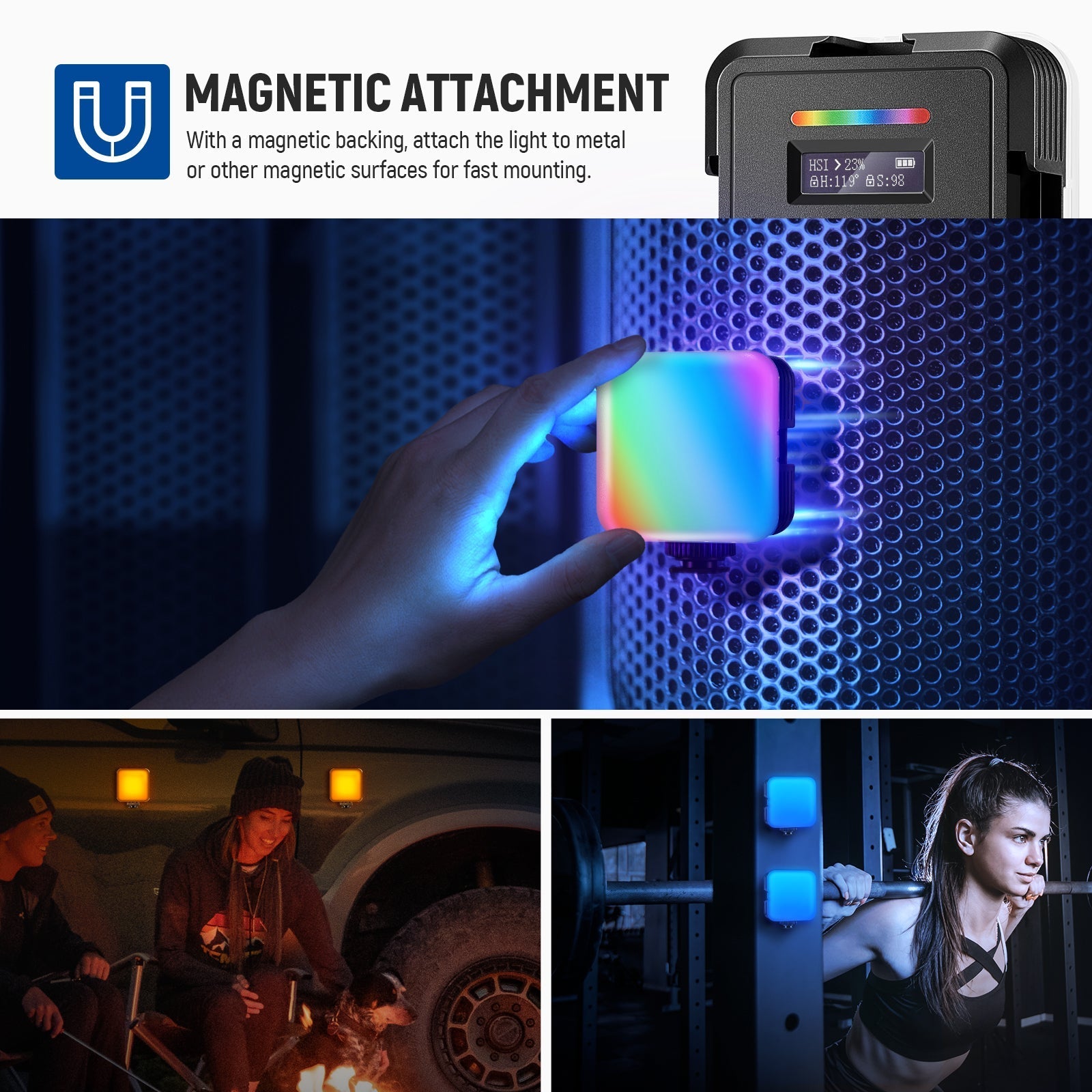 NEEWER RGB62 Magnetic RGB Video Light With App Control