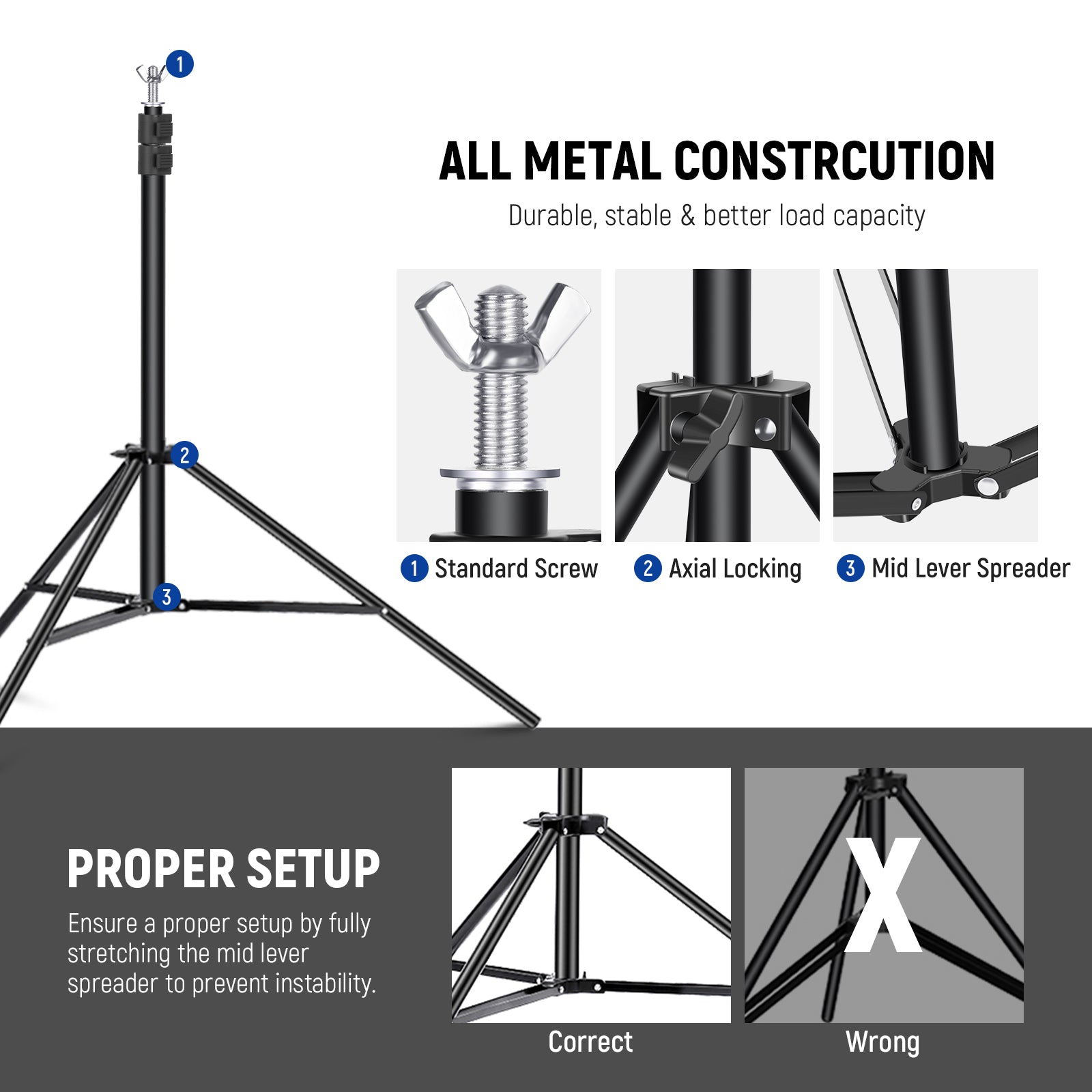 NEEWER 3x2.1m / 10x7ft Background Support System
