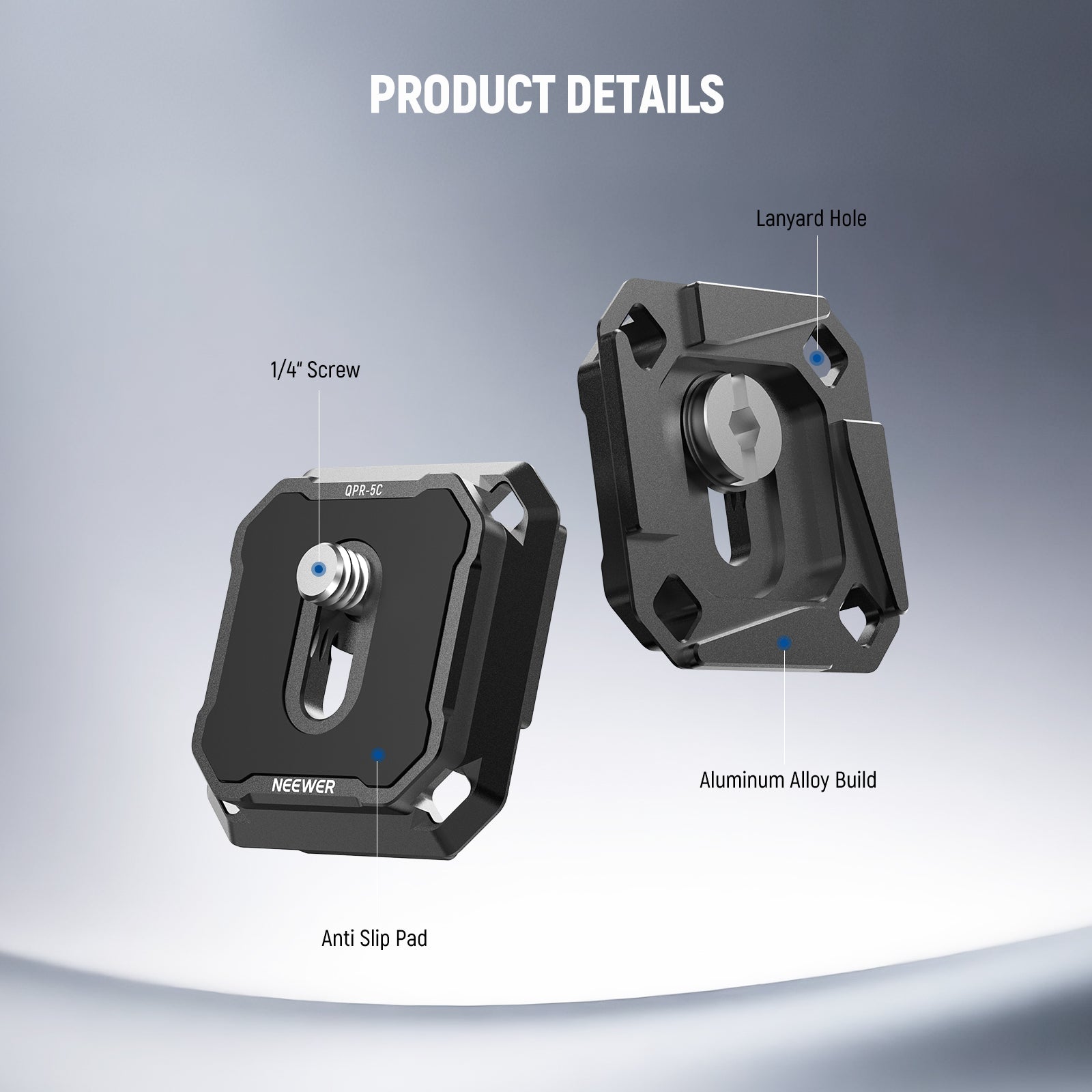 NEEWER QPR-5C 2 Pack 38mm Anti Off Arca Type Quick Release Plate