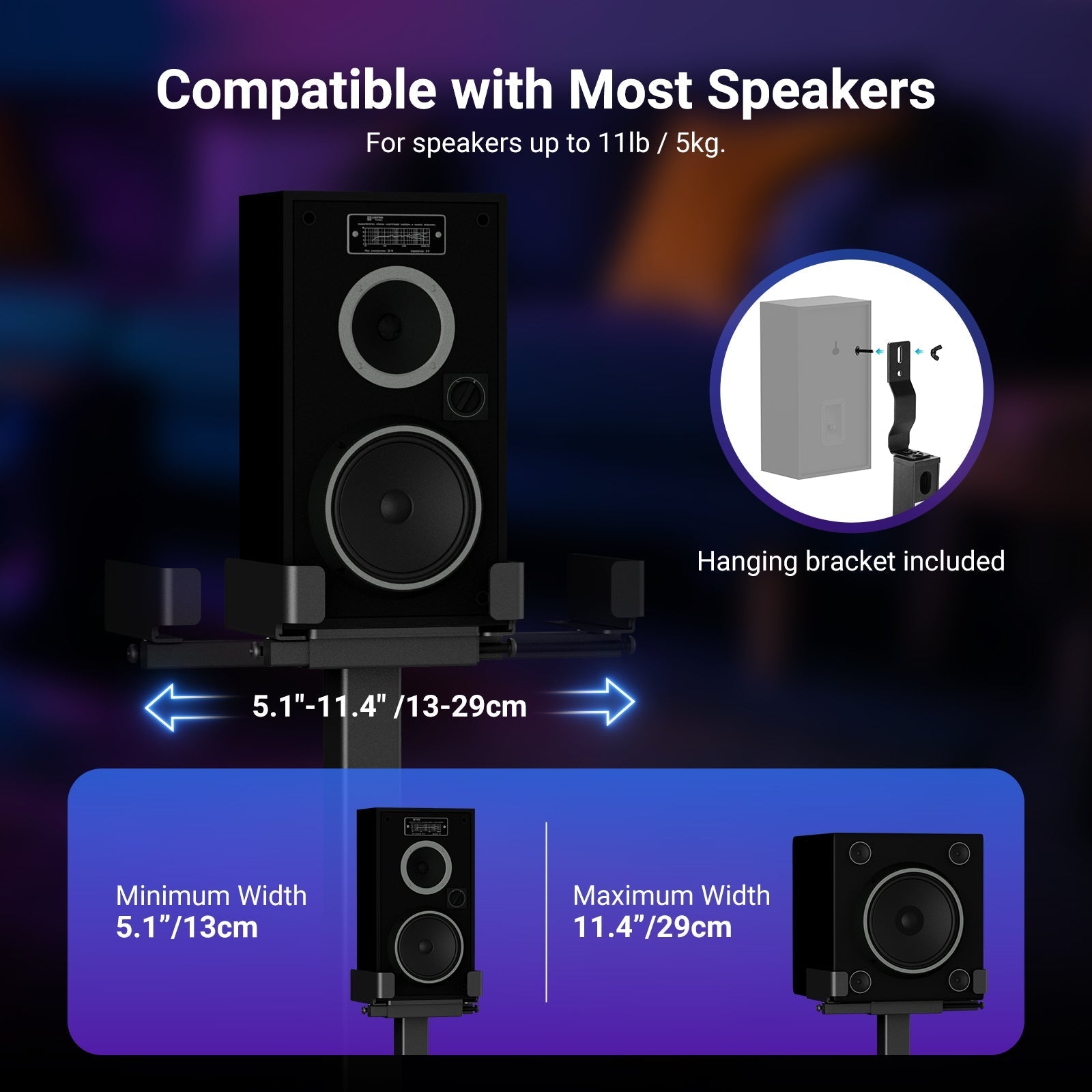 NEEWER NF08 2 Pack RGB Floor Speaker Stand