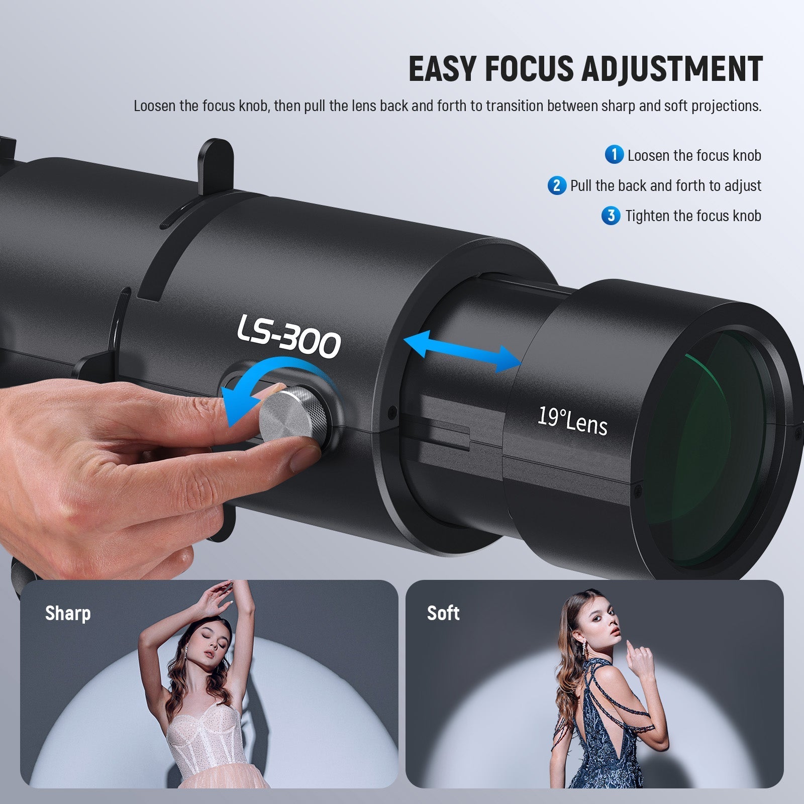 NEEWER LS-300 19° Spotlight Snoot with Bowens Mount