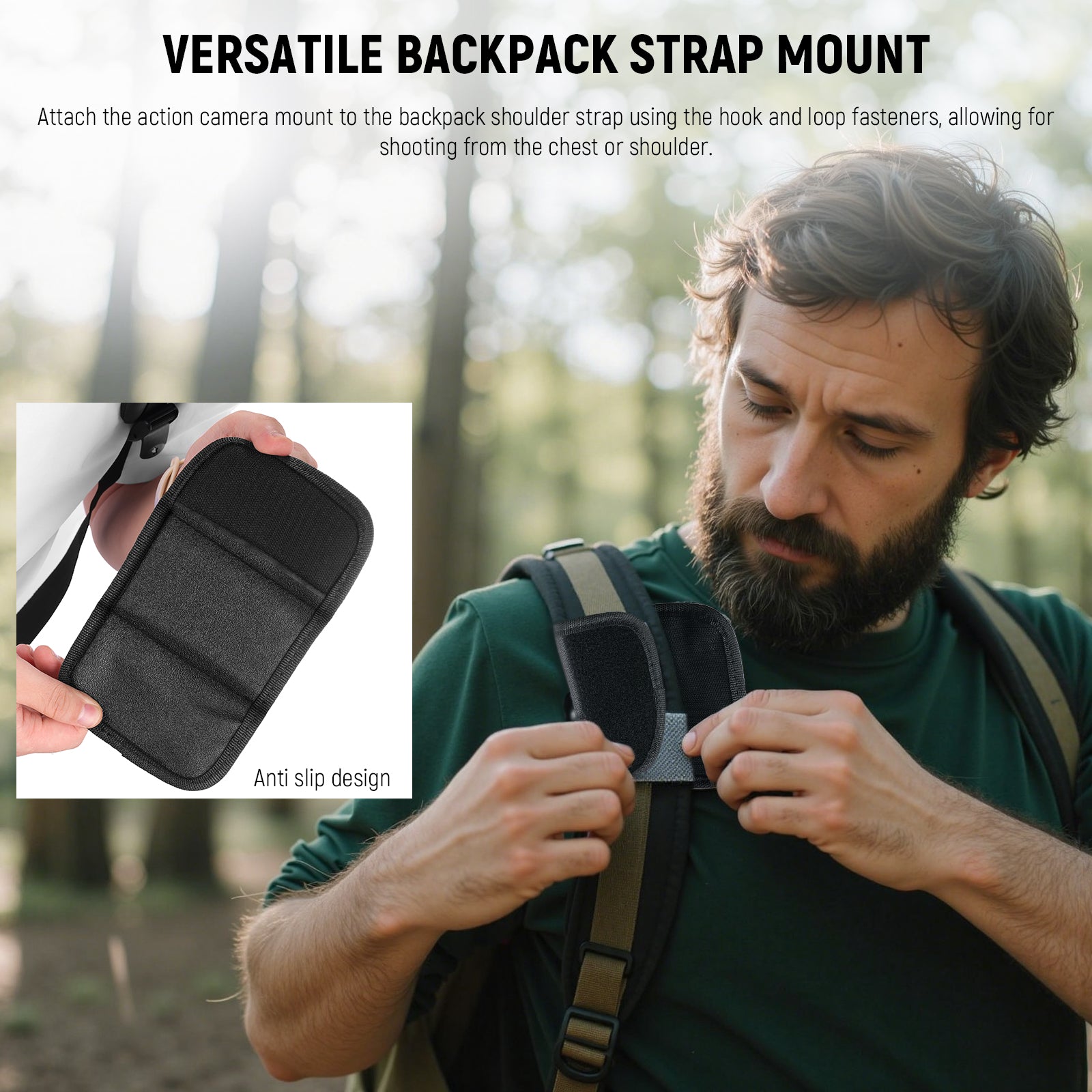NEEWER GP63 Backpack Shoulder Chest Strap Mount For Action Cameras