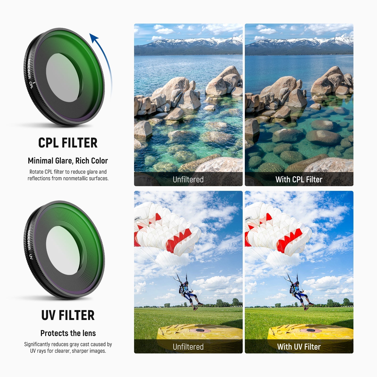 NEEWER Filter Set For Insta360 GO Ultra