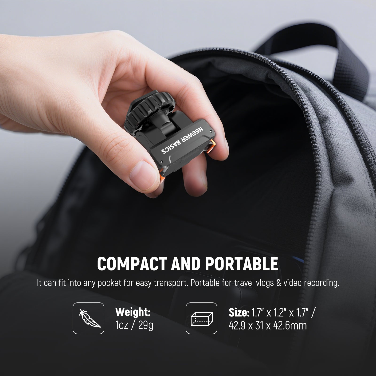 NEEWER BASICS AC037 Magnetic Mount Adapter For DJI OSMO Action 3/4/5 Pro