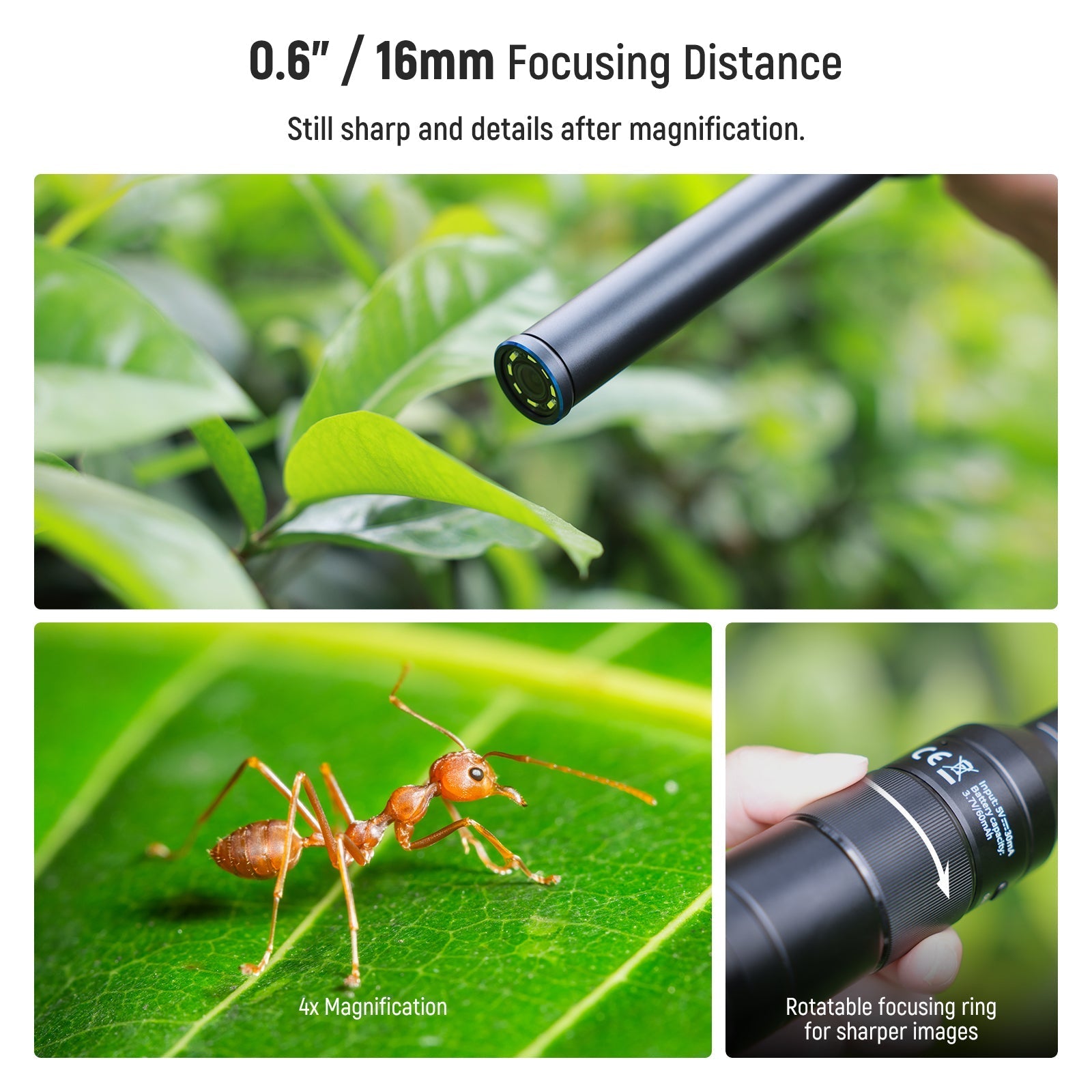NEEWER LS-63 109° 16mm 4X Macro Probe Lens with 17mm Thread