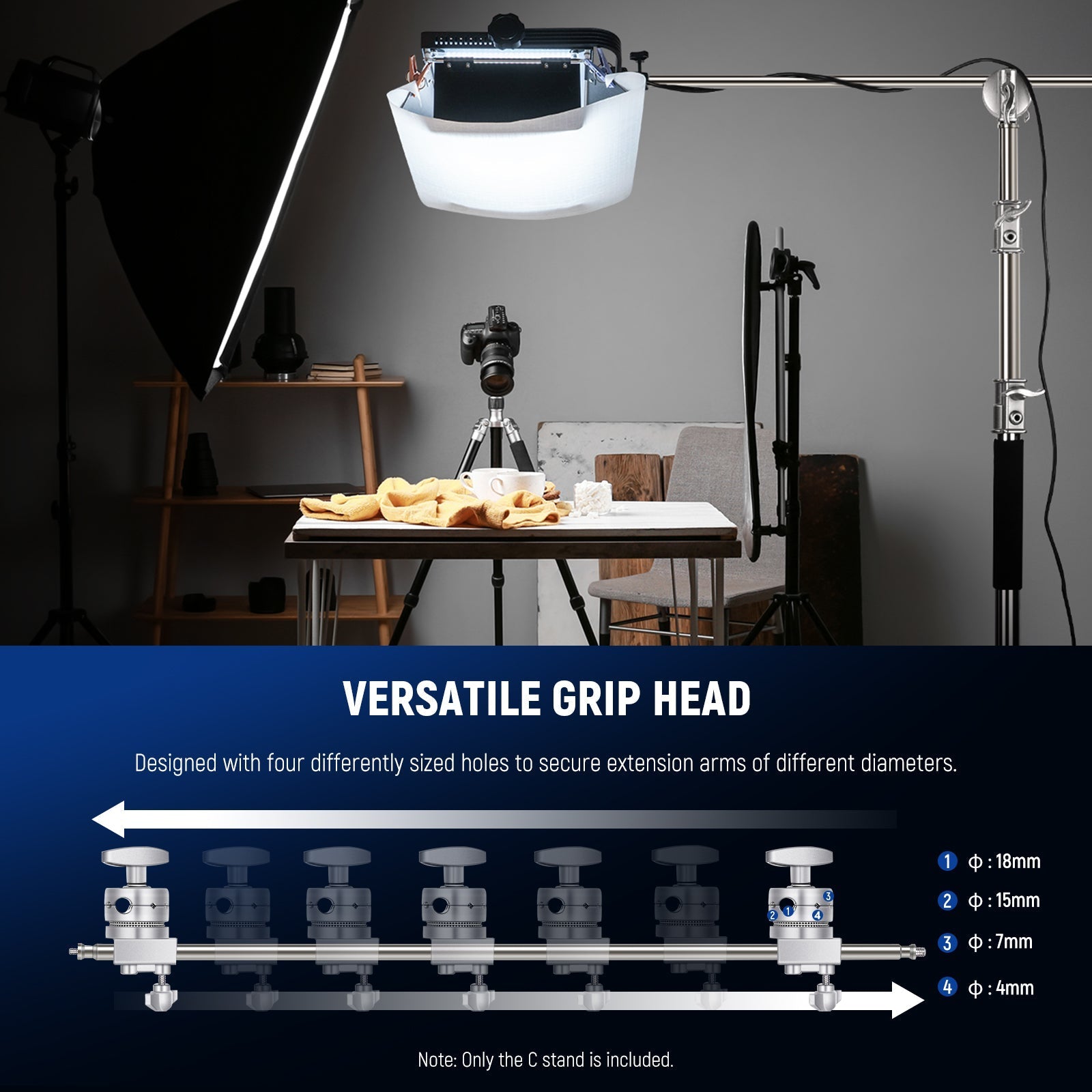 NEEWER SC320B 10ft/305cm Stainless Steel C Stand