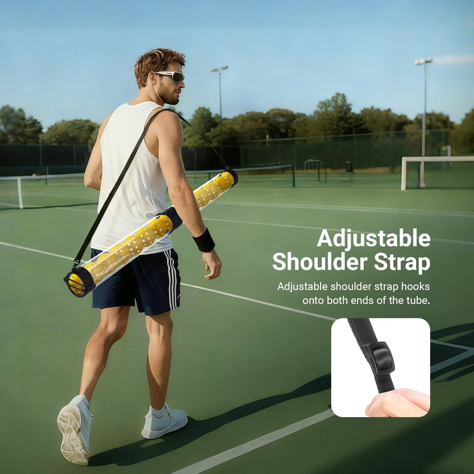 NEEWER TB03Z Ball Retriever Tube Hopper for Tennis Balls & Pickleballs