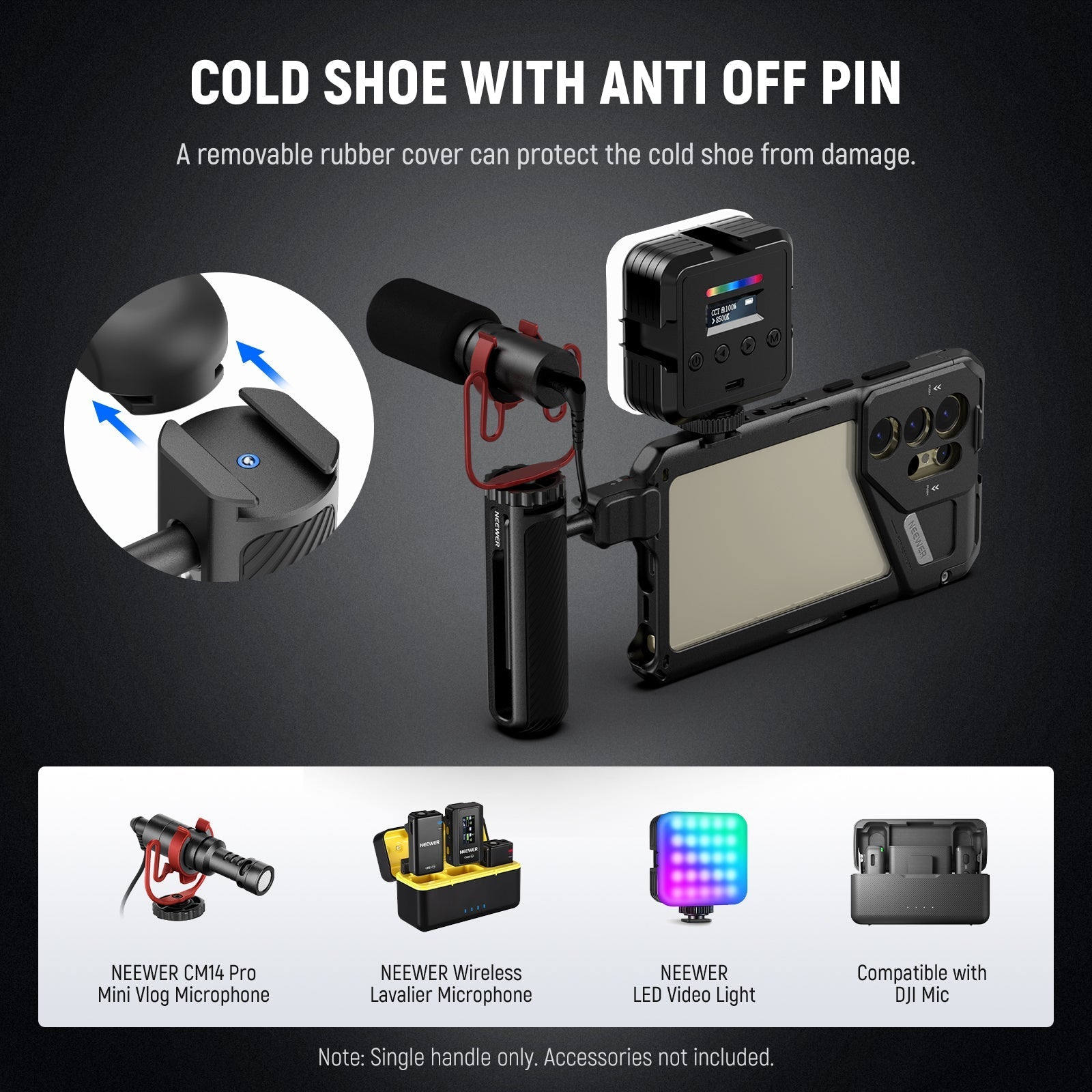NEEWER PA045 360° Rotation Quick Release Phone Cage Side Handle