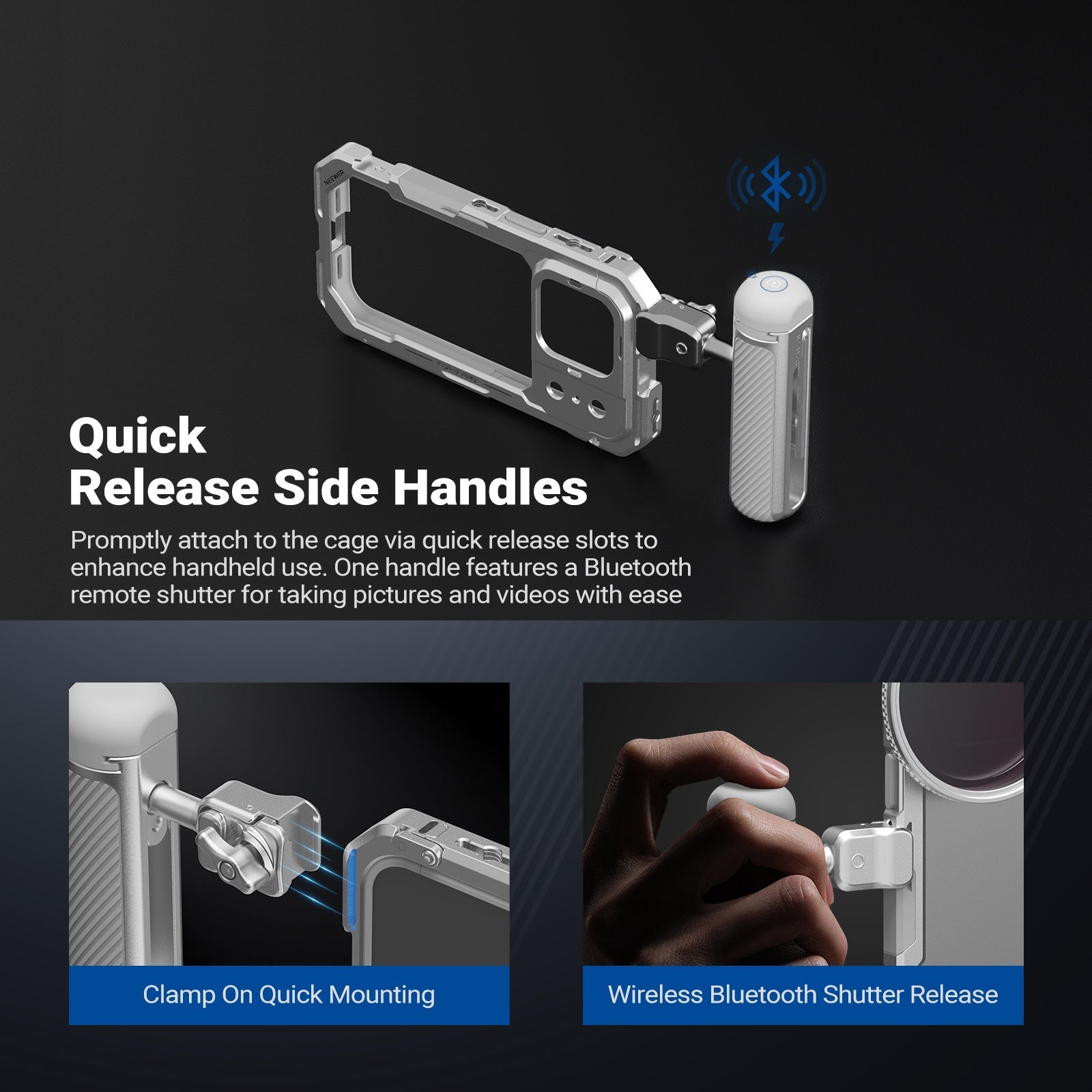 NEEWER PA143/PA144 Phone Cage Handle Kit Compatible with iPhone 17 Pro/Pro Max