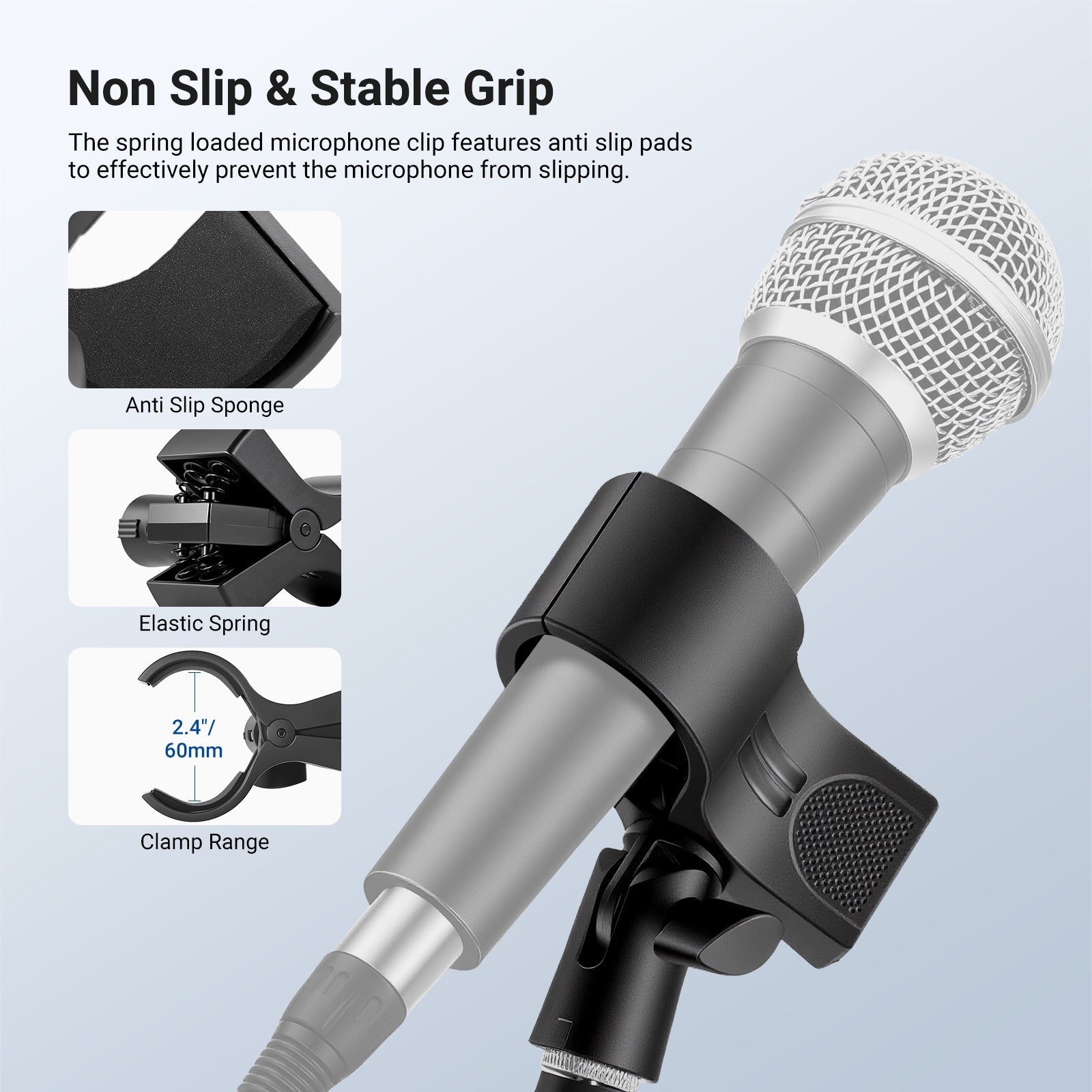 NEEWER MS042 Desktop Microphone Stand with Flexible Arm & Mic Clip