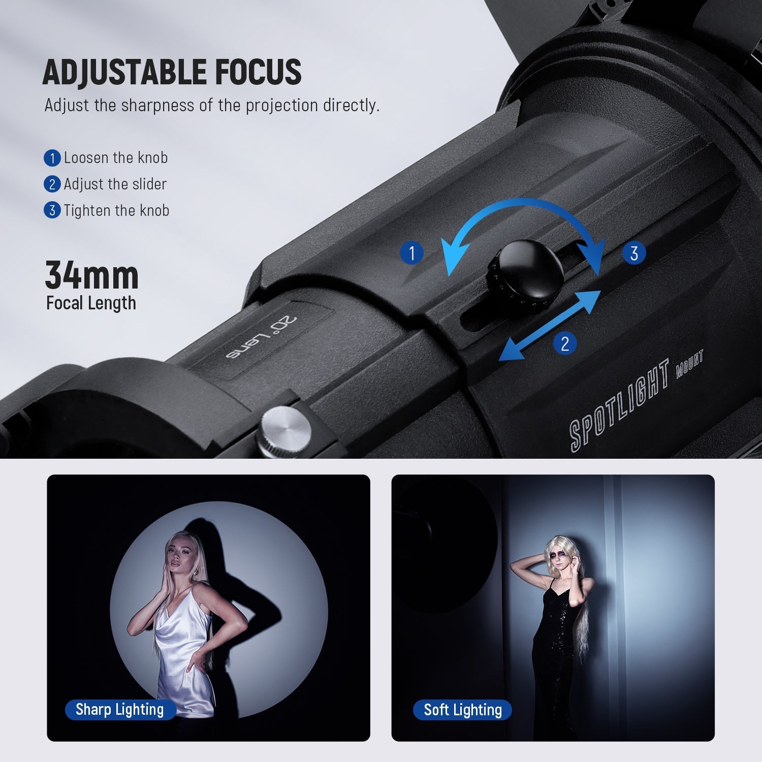 NEEWER LS-39 20° Spotlight Snoot with Bowens Mount