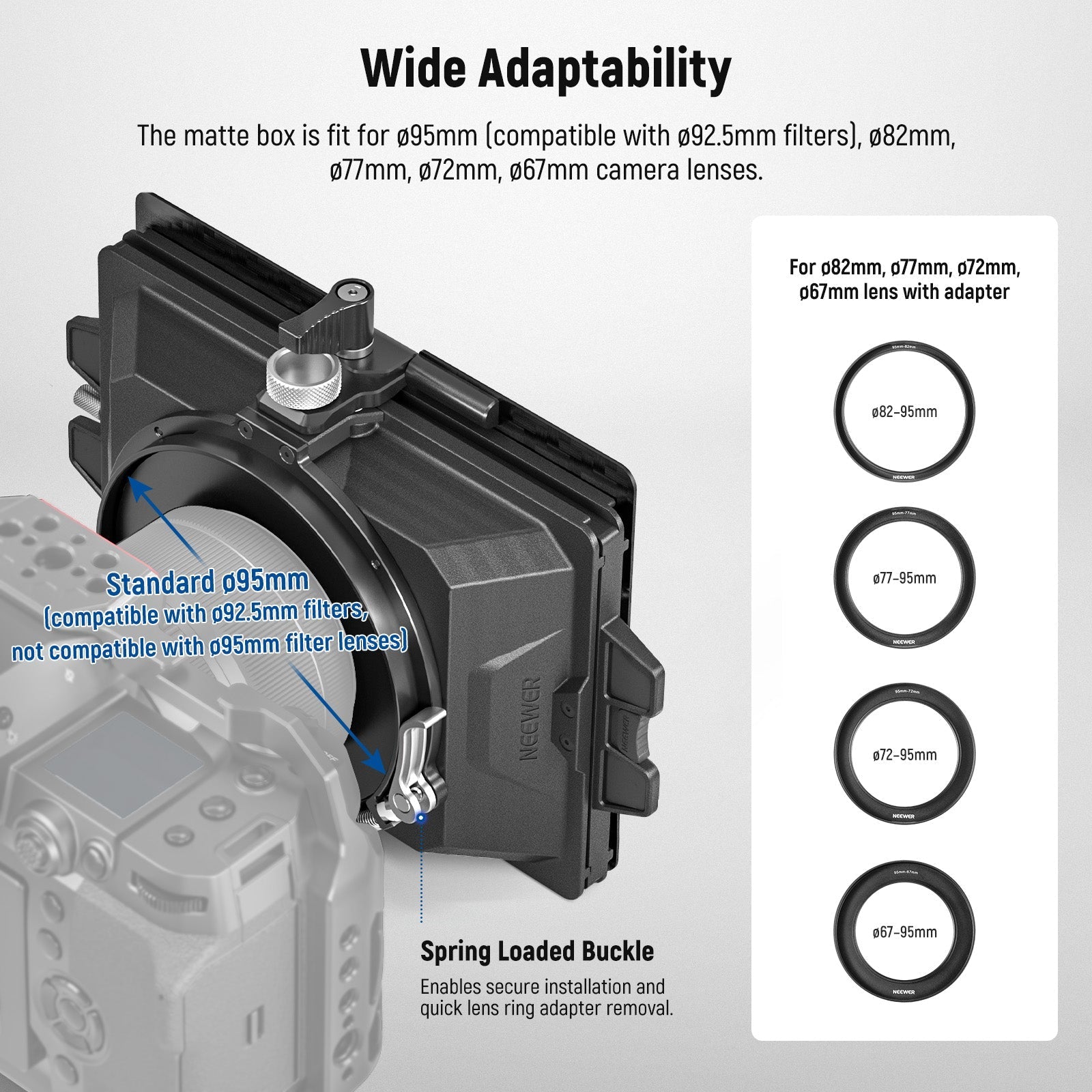 NEEWER PG002 Mini Matte Box with a 4"x5.65" Filter Tray
