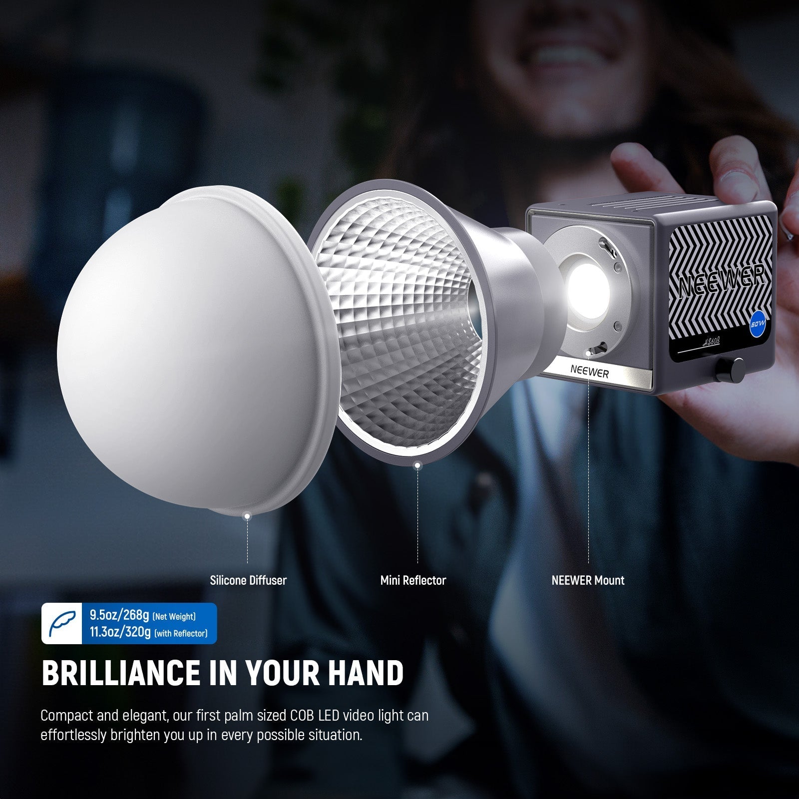 NEEWER HS60B 60W Portable Bi-Color Mini LED Video Light