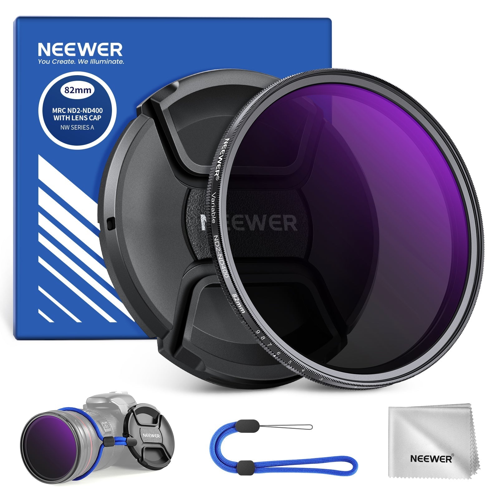 NEEWER ND2-400 (1-9 Stops) Variable ND Filter with Lens Cap