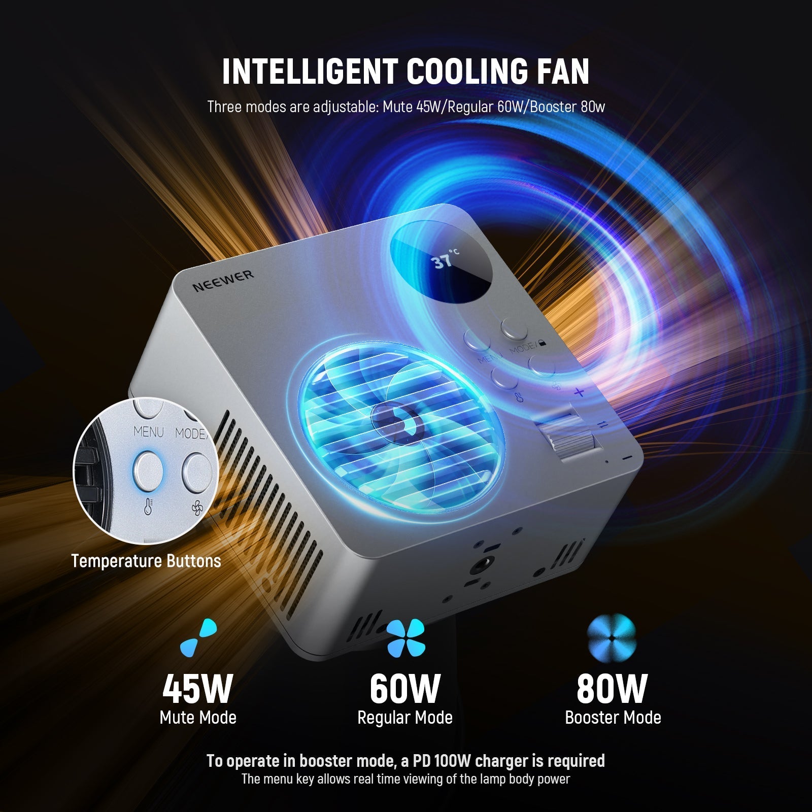 NEEWER HB80C 80W RGBWW Mini COB LED Video Light