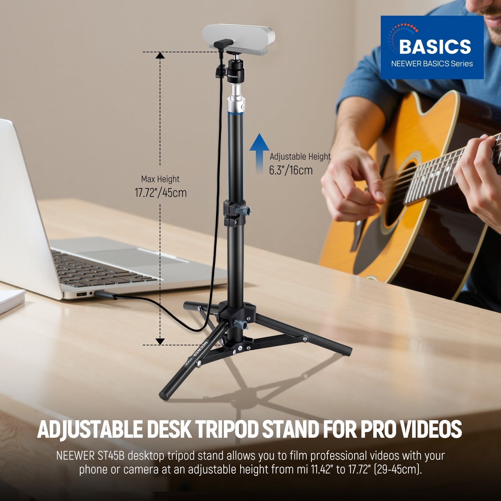 NEEWER BASICS ST45B Adjustable Desk Tripod Stand