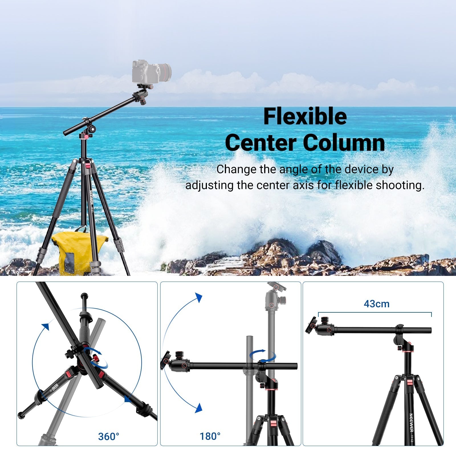 NEEWER TP63/TP64 Overhead Horizontal Camera Tripod Monopod