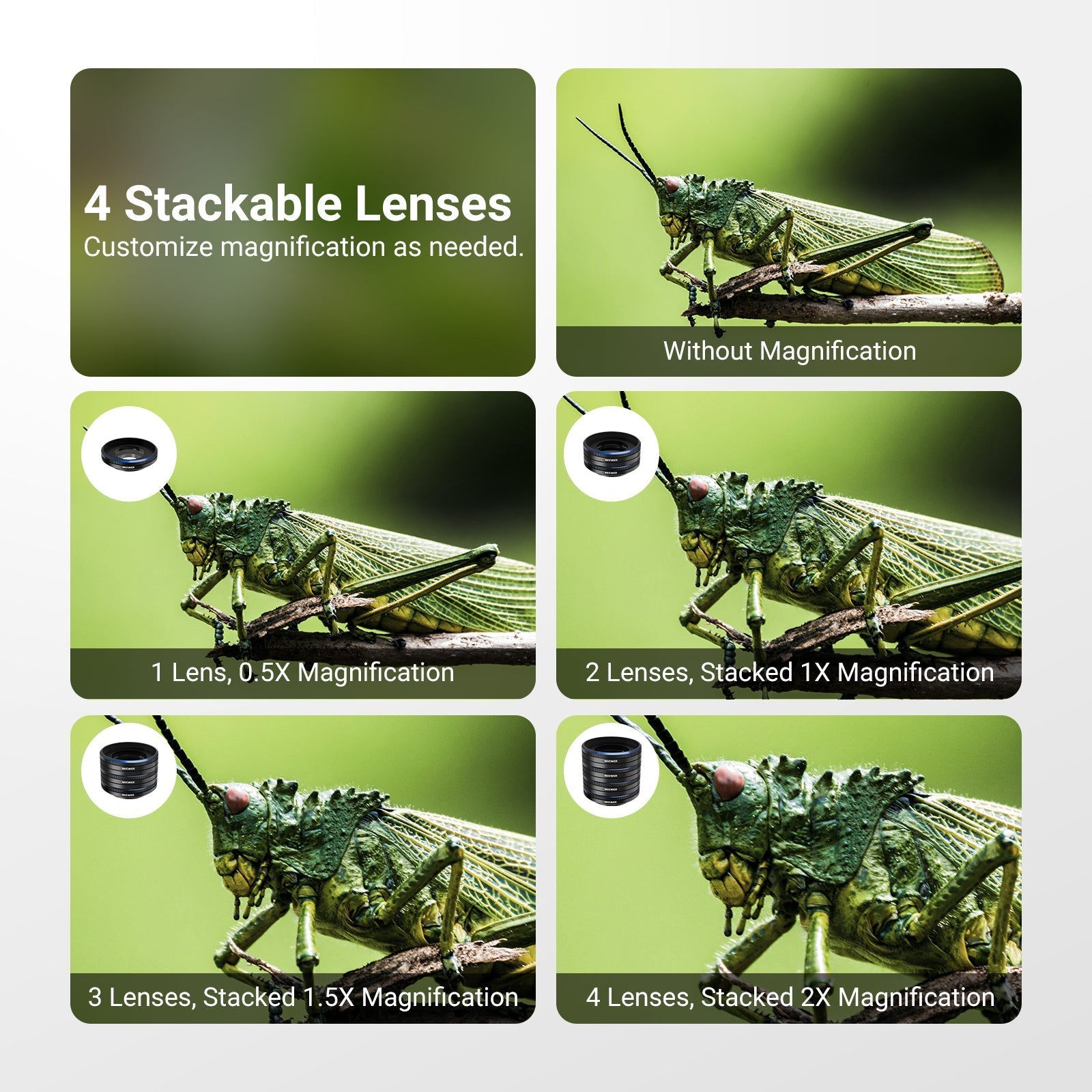 NEEWER LS-87 4 Pack Phone Macro Lens Kit