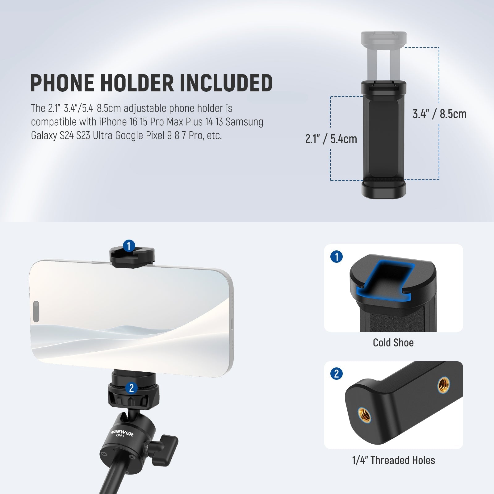 NEEWER BASICS TP43 Mini Desktop Selfie Stick Tripod