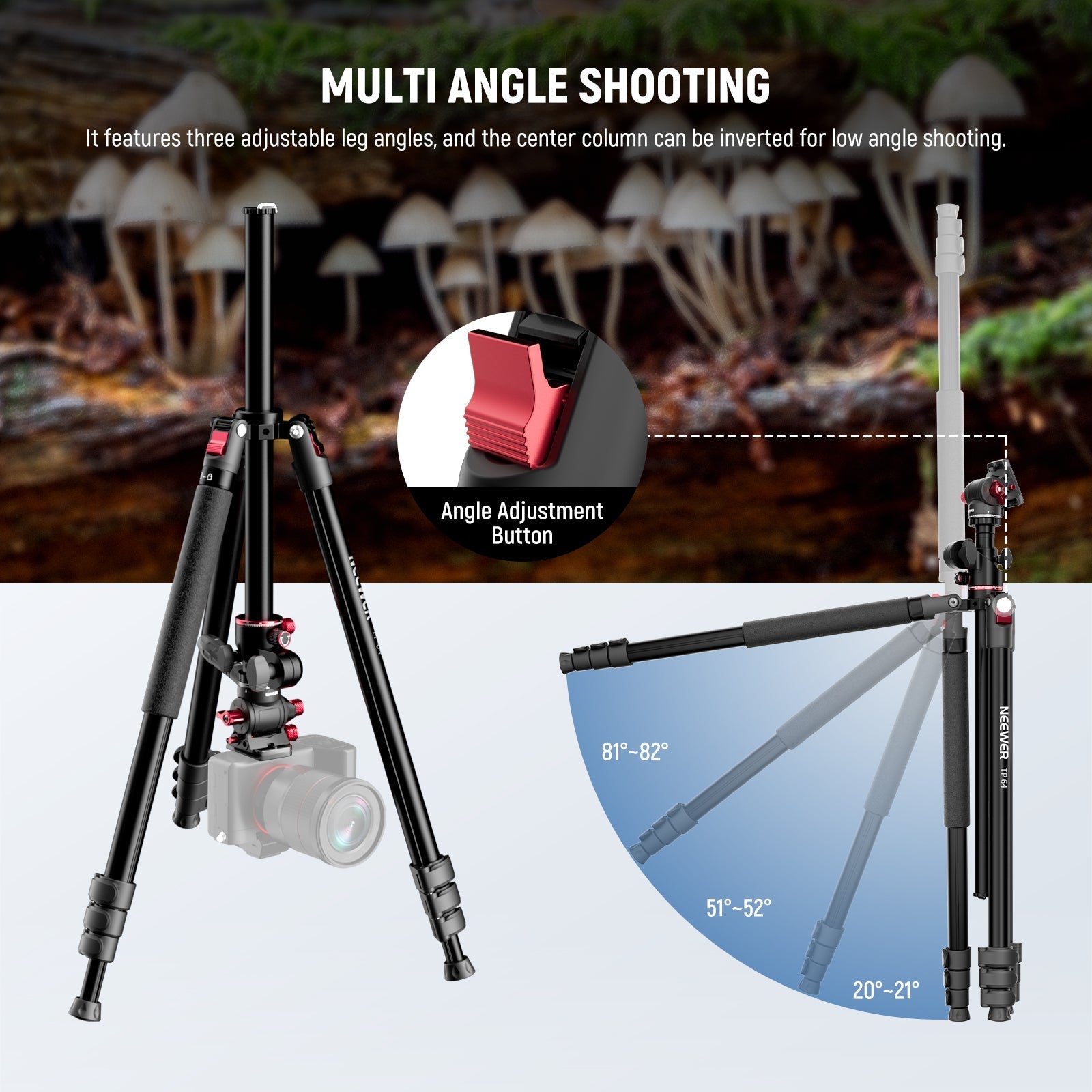 NEEWER TP63/TP64 Overhead Horizontal Camera Tripod Monopod